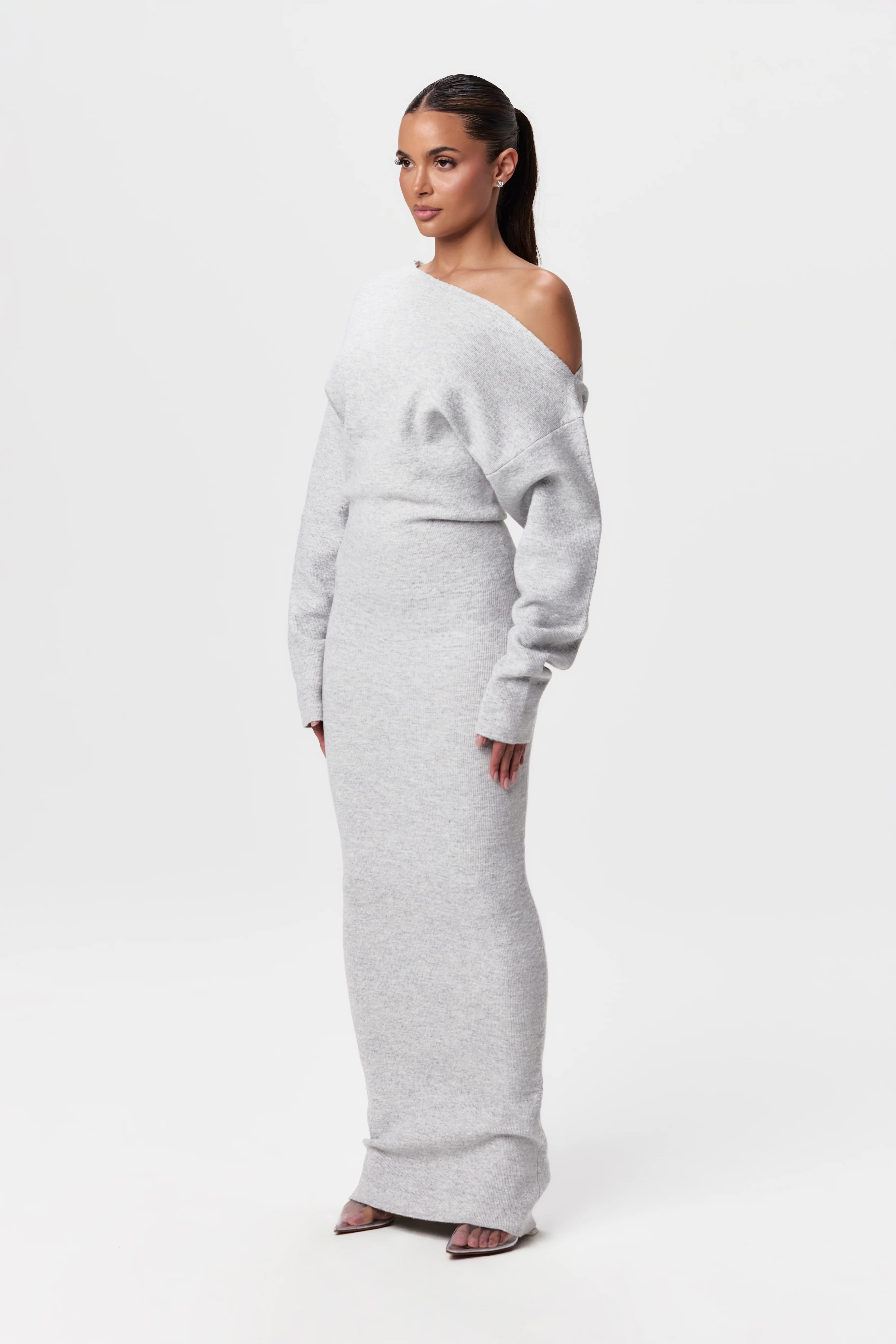 Knit Off-Shoulder Sweater Maxi Dress - Image 57