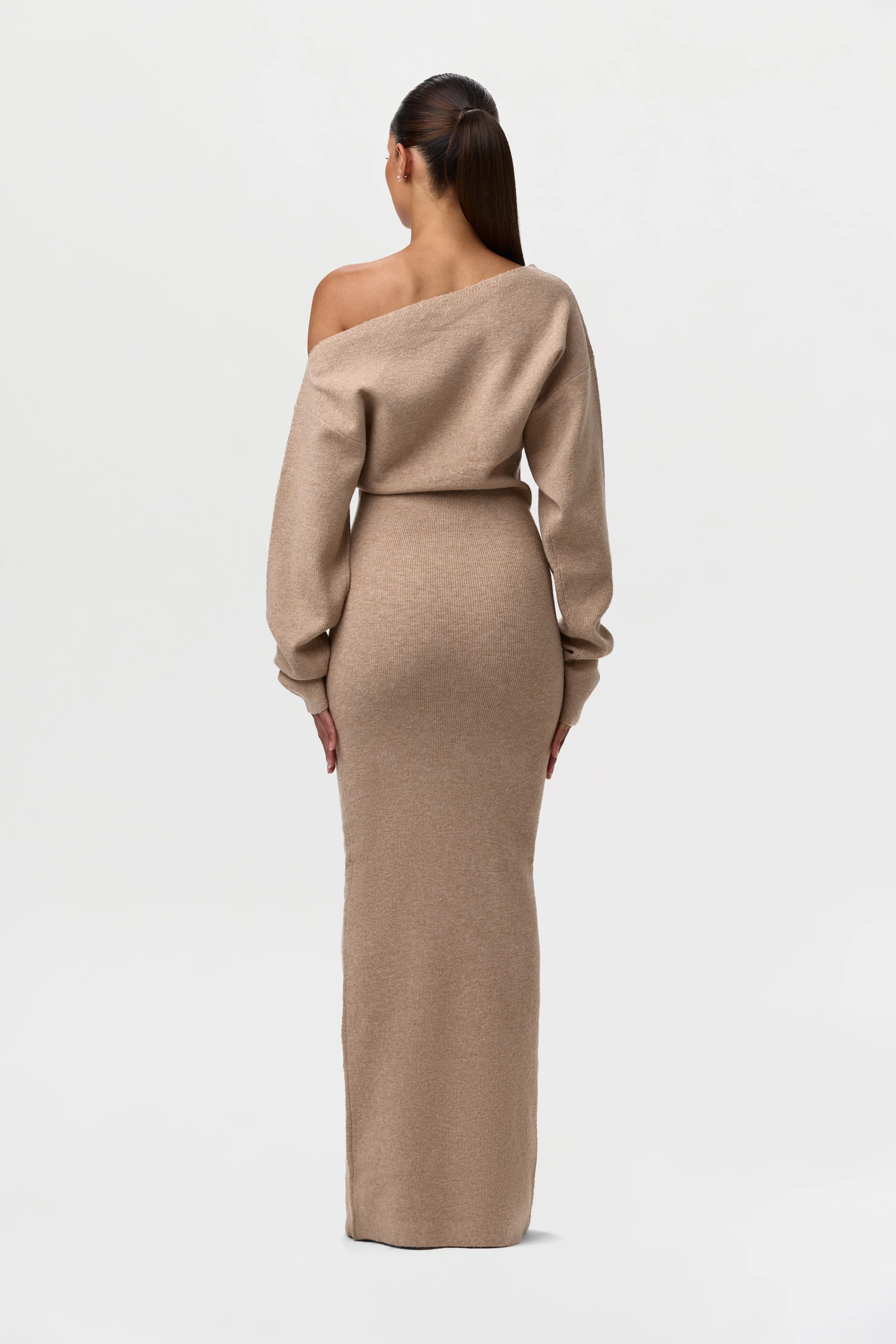 Knit Off-Shoulder Sweater Maxi Dress - Image 6