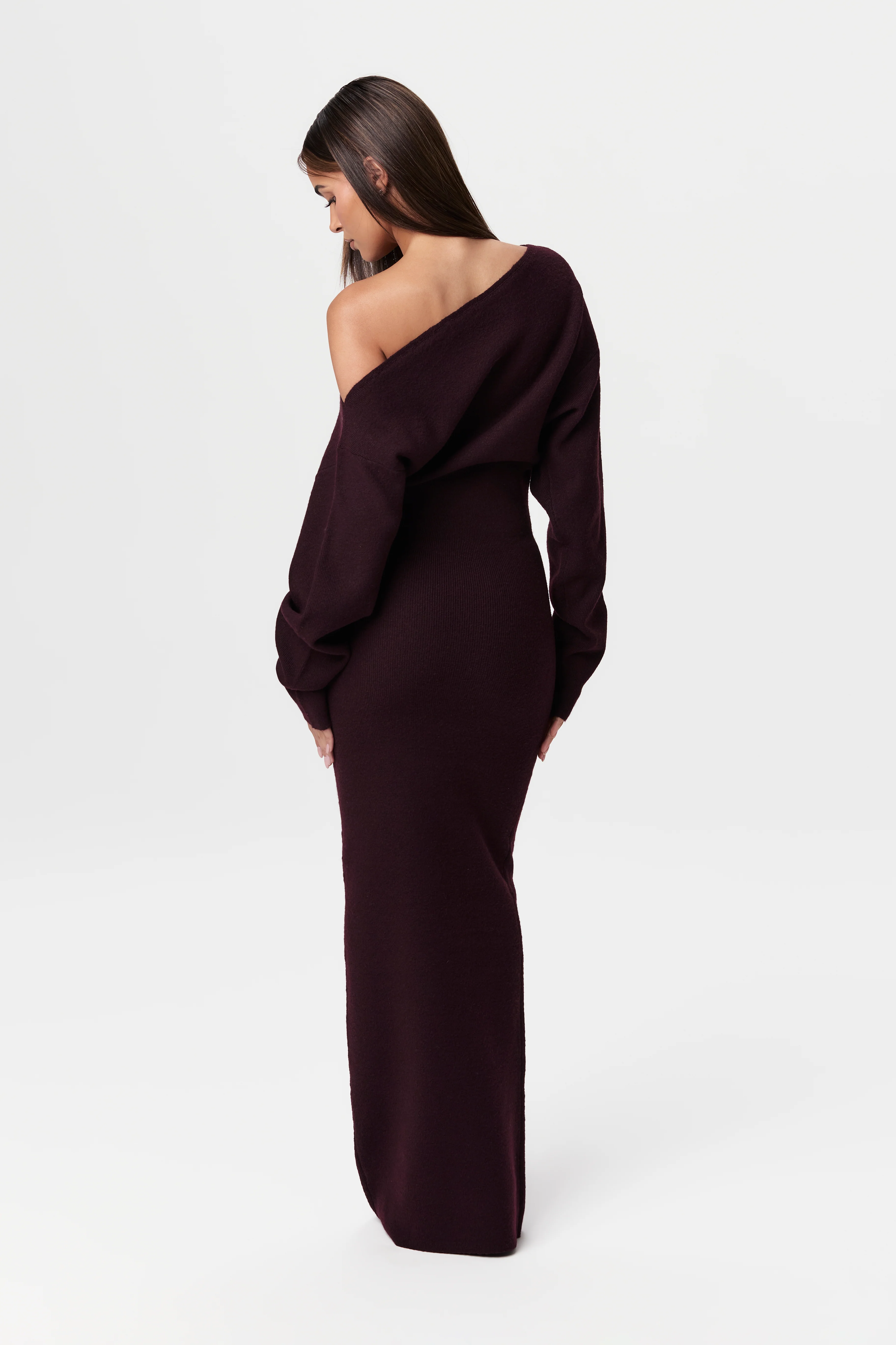 Knit Off-Shoulder Sweater Maxi Dress - Image 64