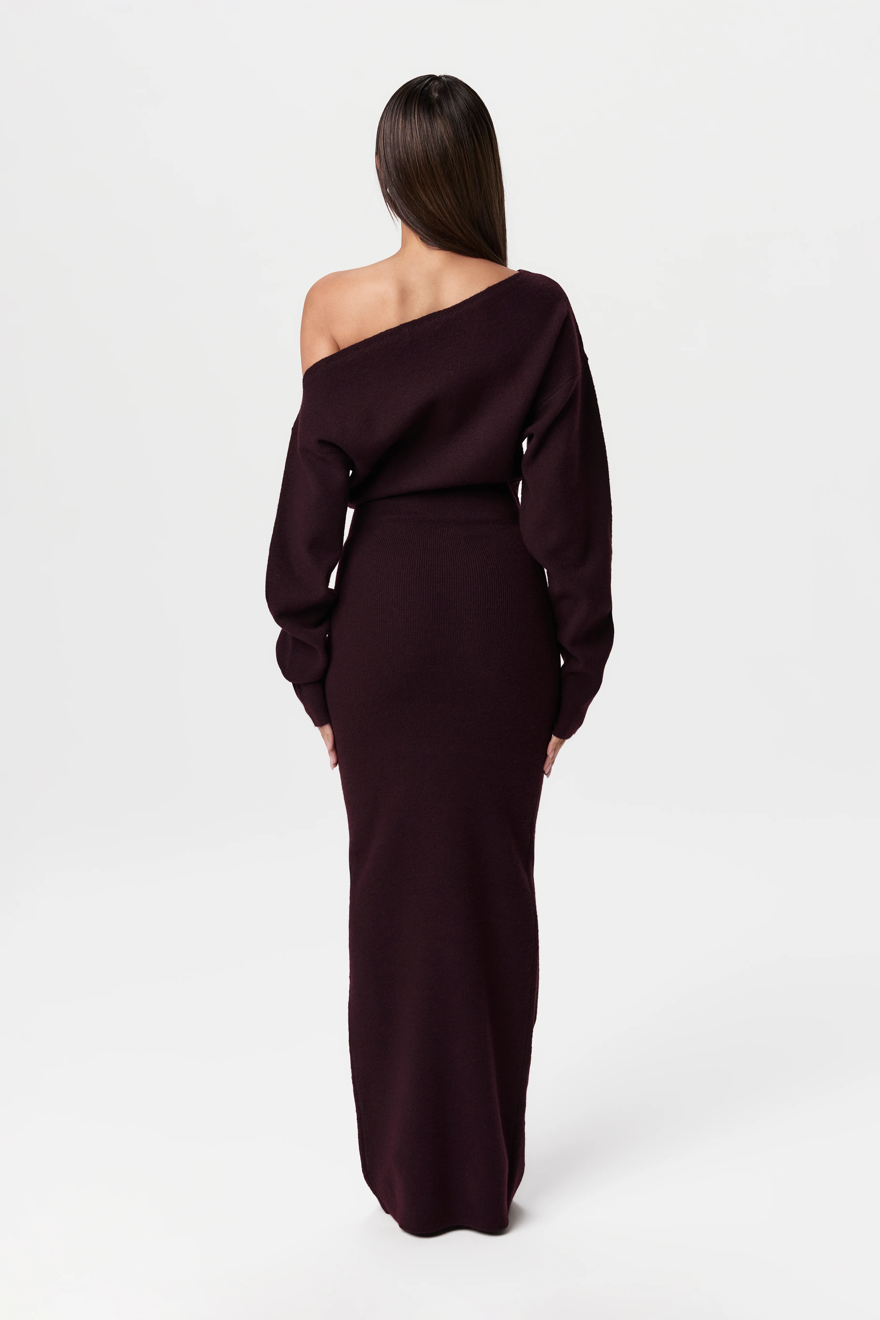 Knit Off-Shoulder Sweater Maxi Dress - Image 65