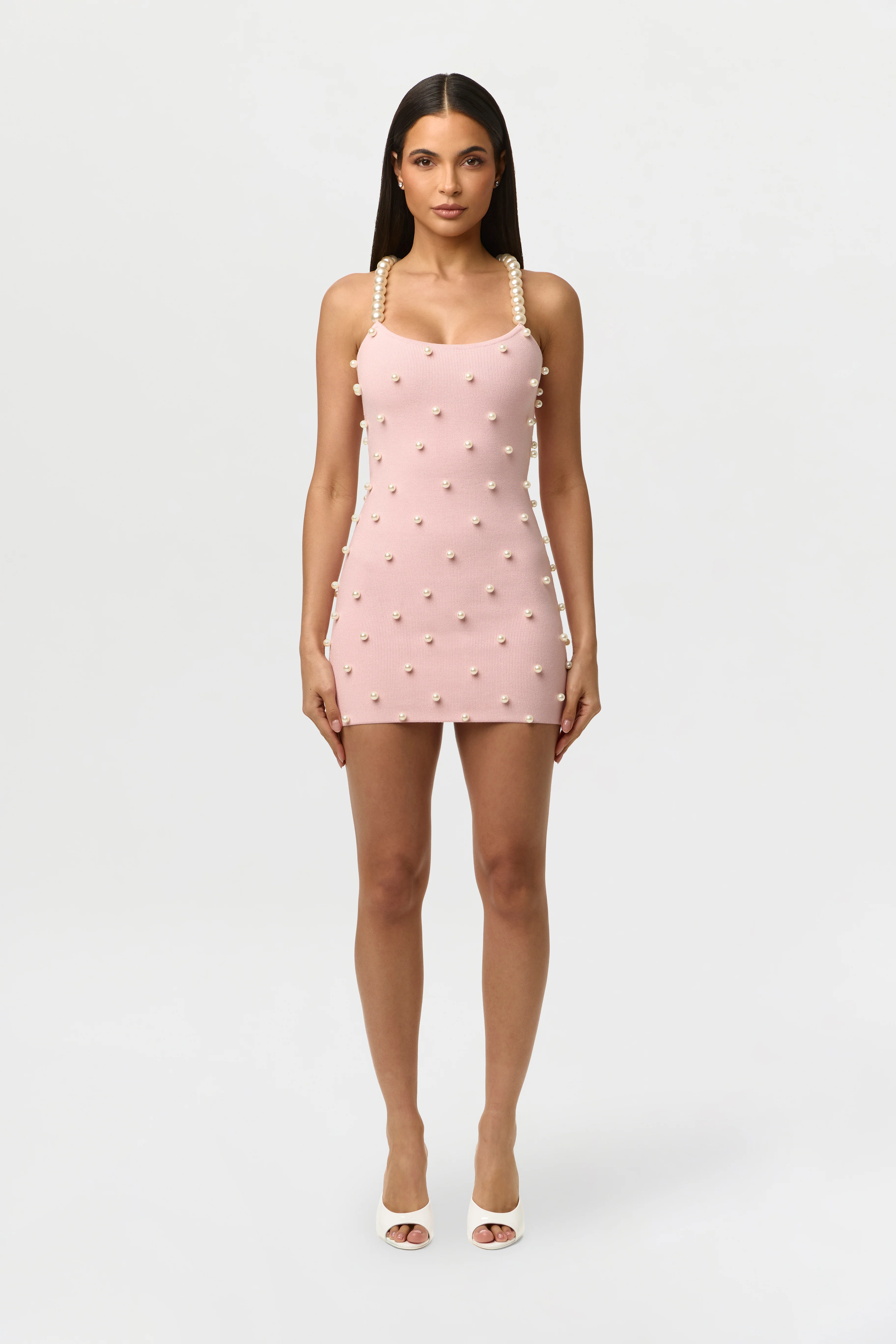 Knit Pearl Mini Dress - Image 6