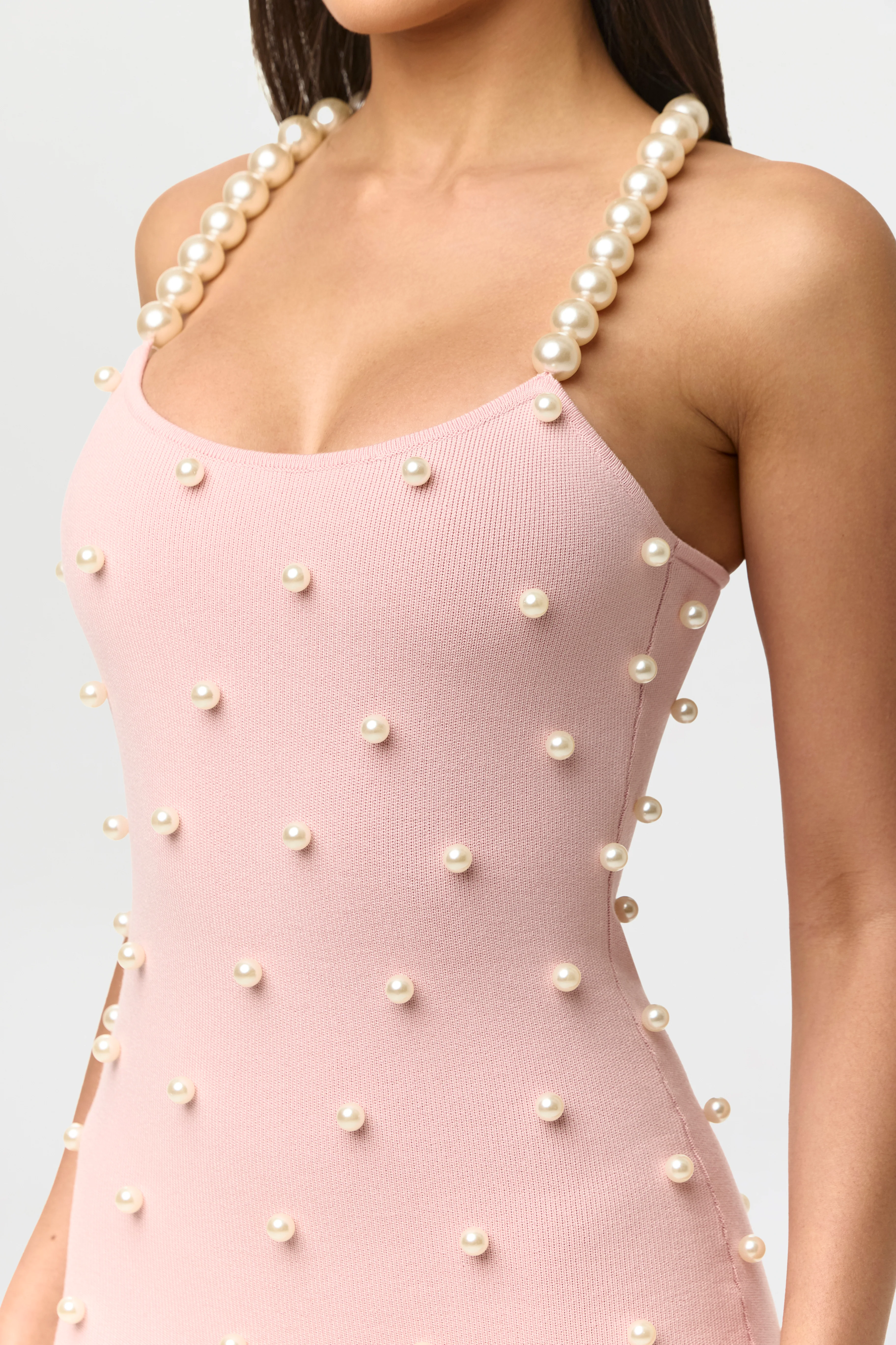 Knit Pearl Mini Dress - Image 7