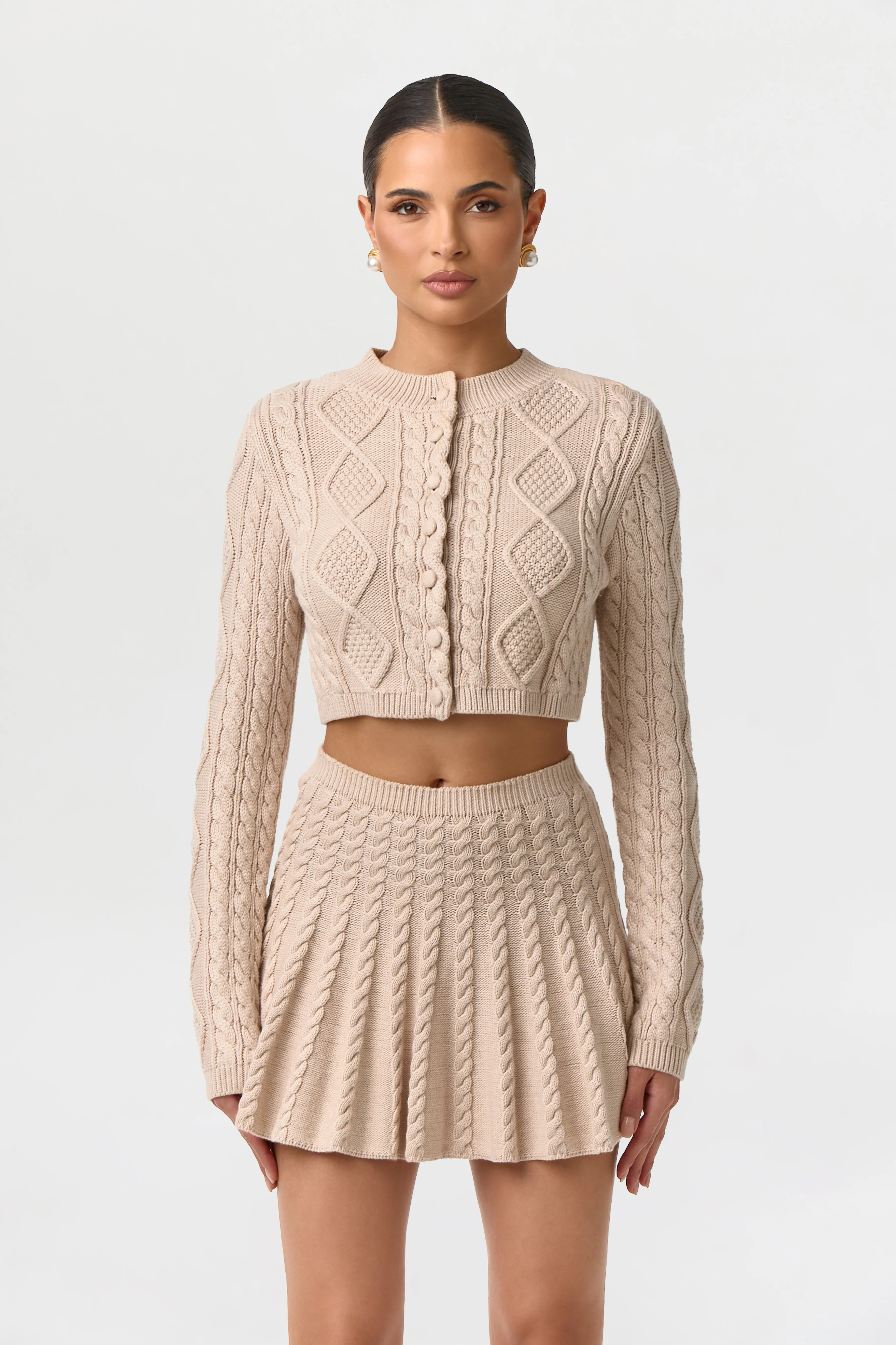 Cable Knit Pleated Mini Skirt - Image 2