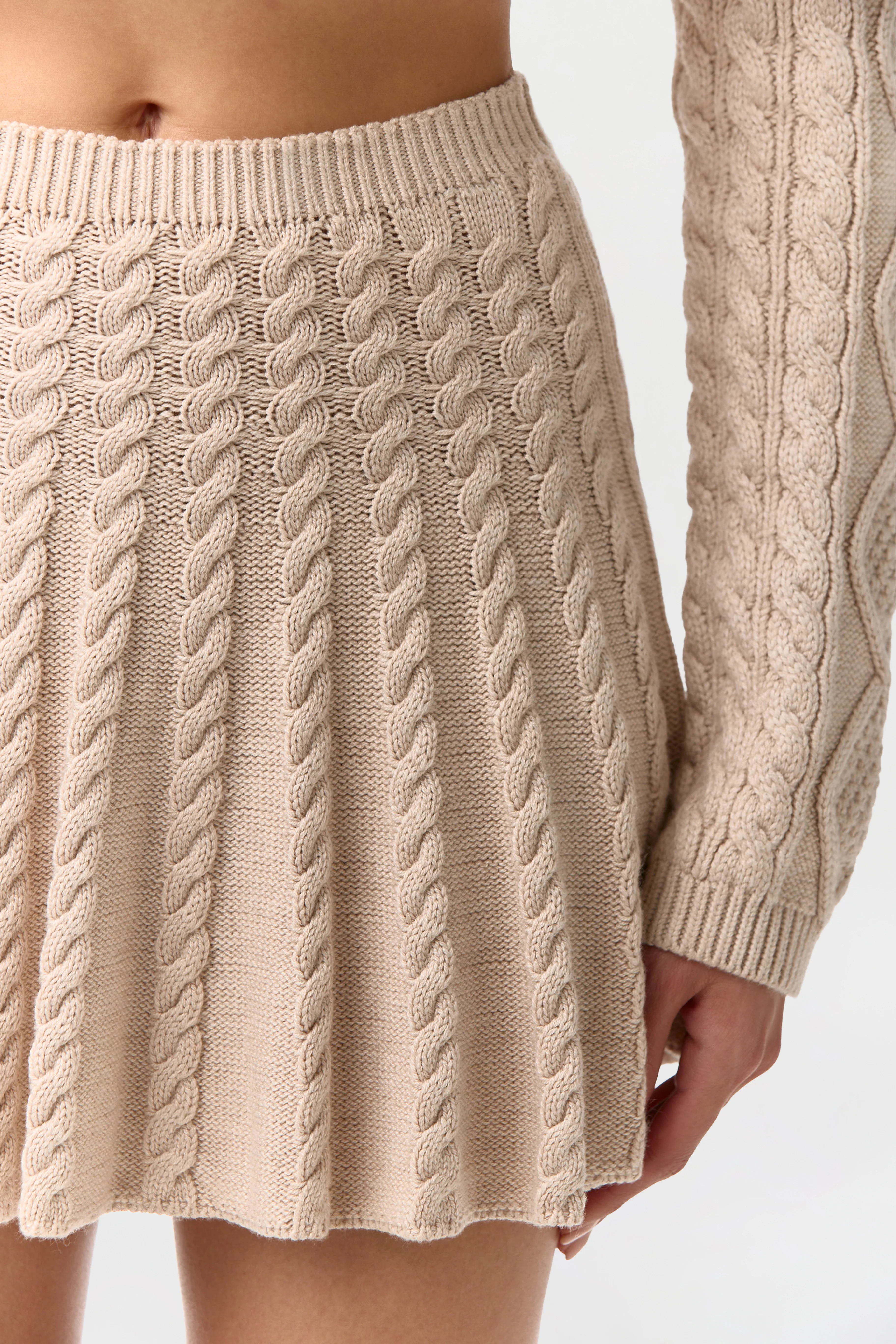 Cable Knit Pleated Mini Skirt - Image 5