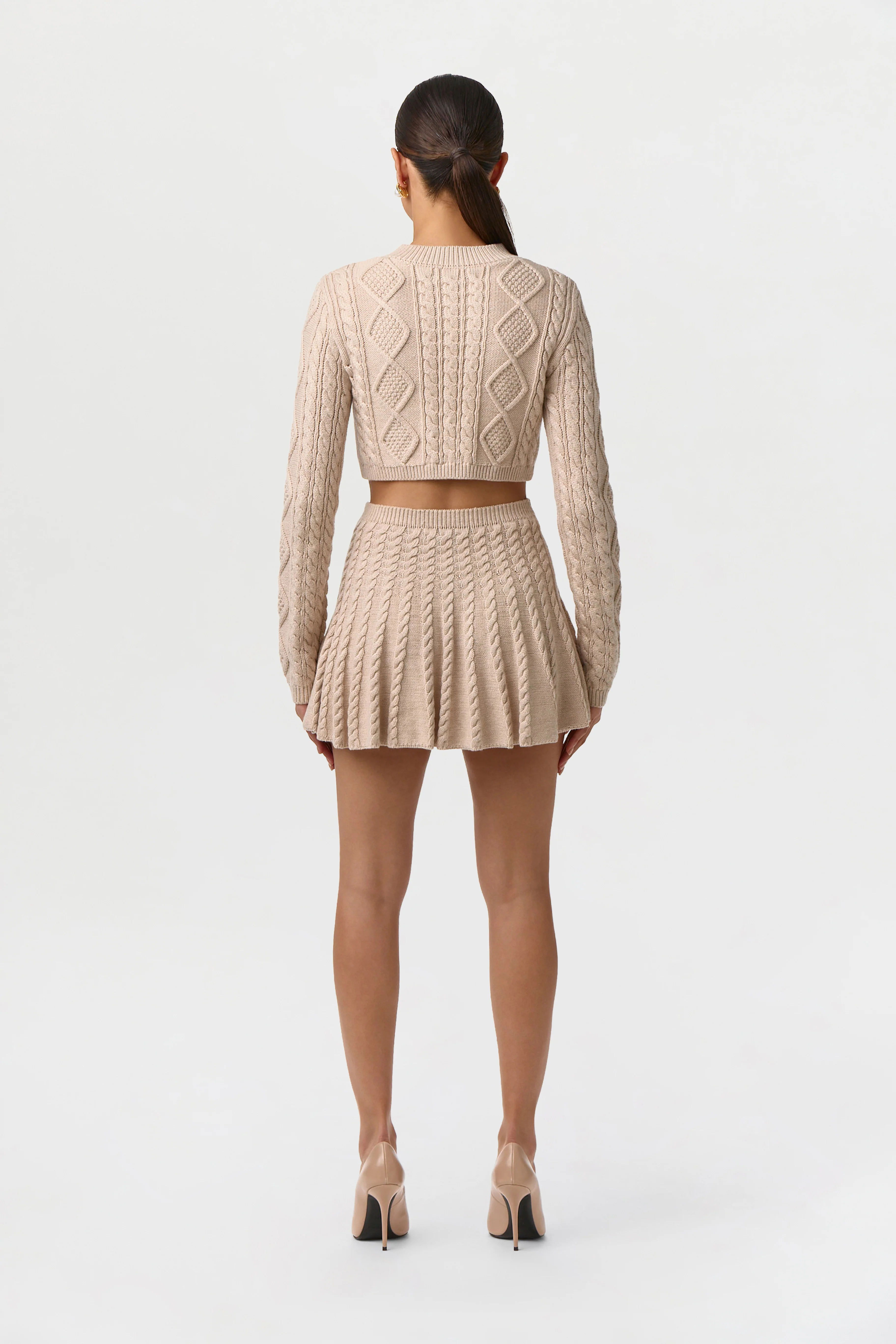 Cable Knit Pleated Mini Skirt - Image 6