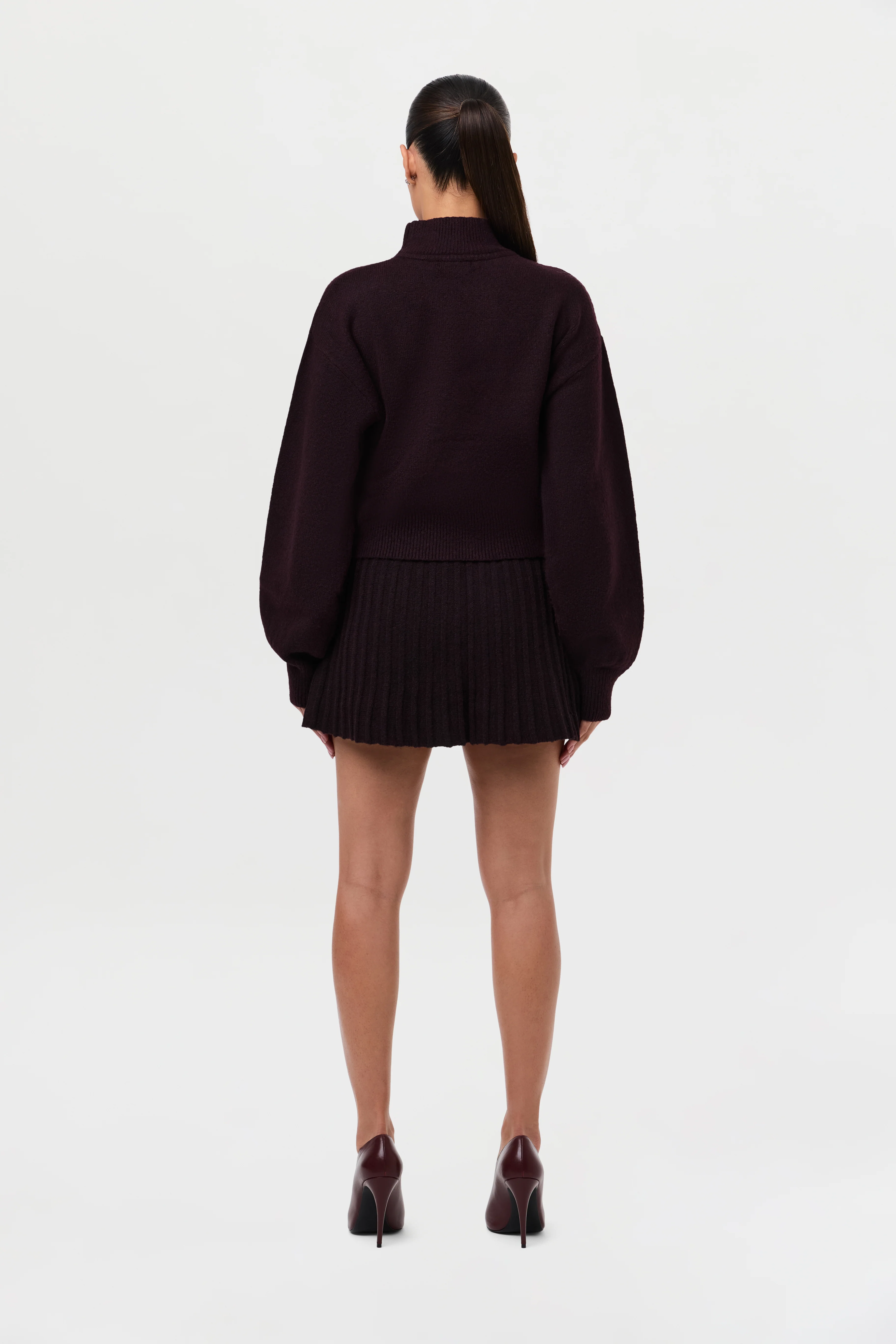 Pleated Knit Sweater Mini Skirt - Image 14