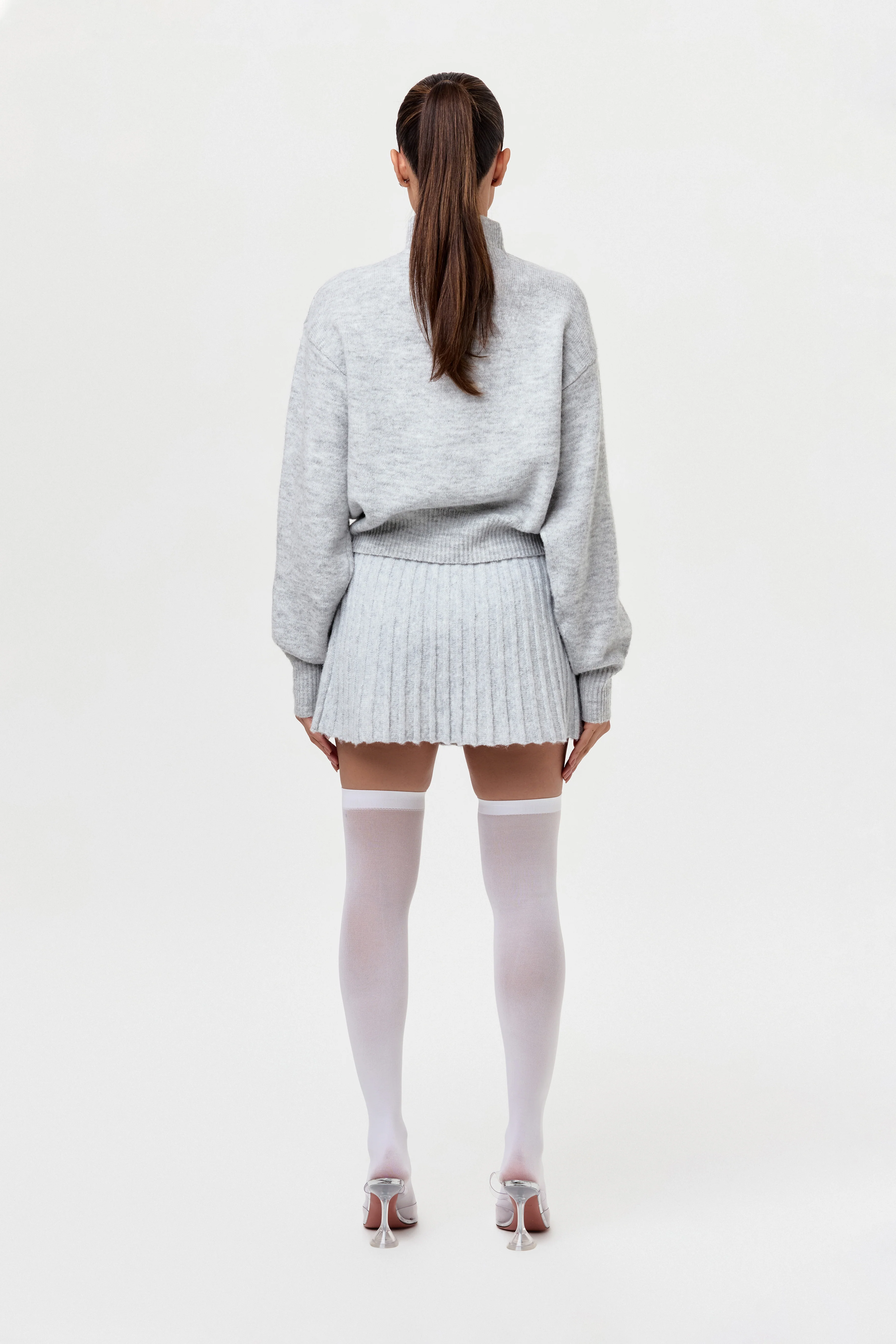 Pleated Knit Sweater Mini Skirt - Image 27