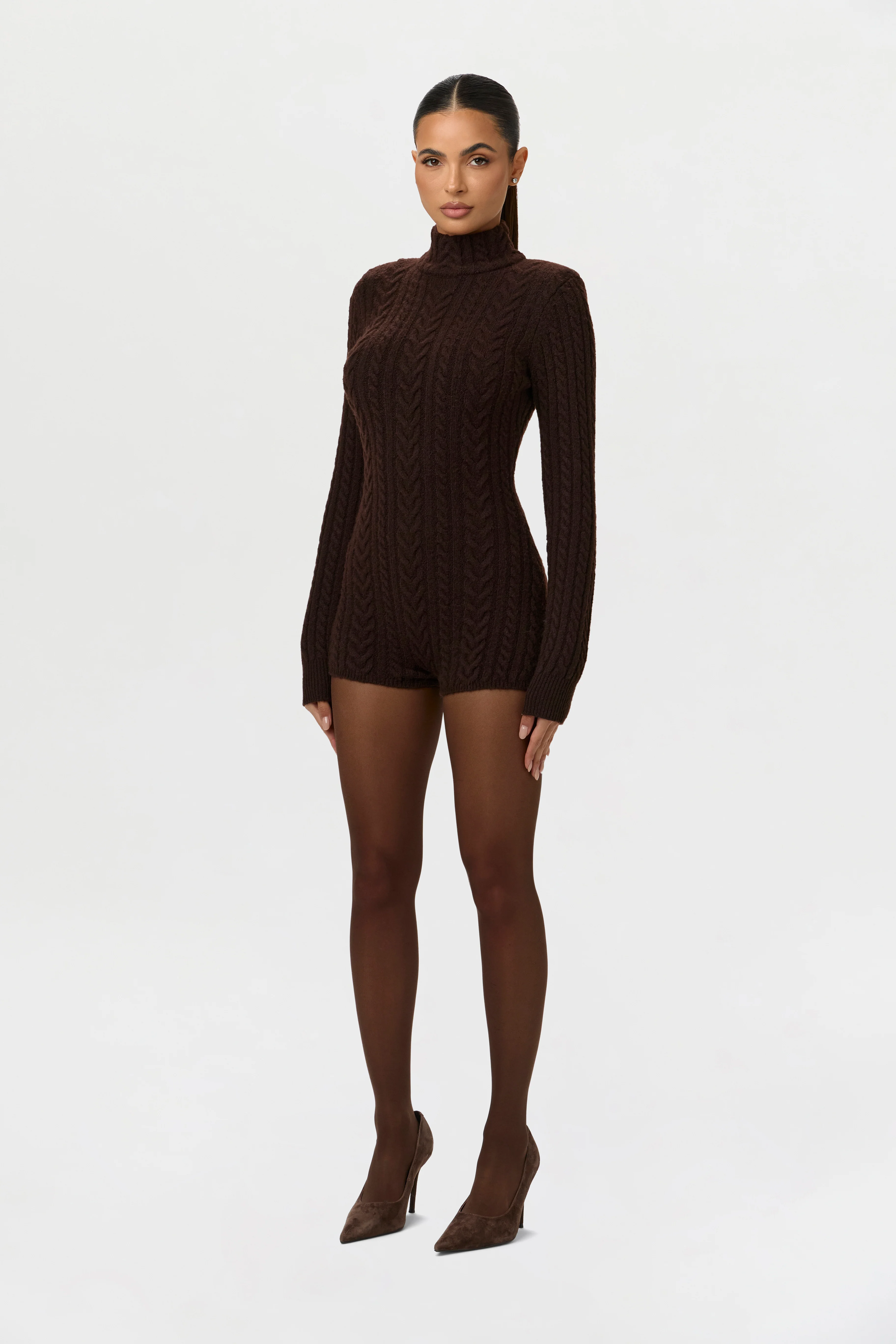 Cable Knit Turtleneck Romper - Image 3