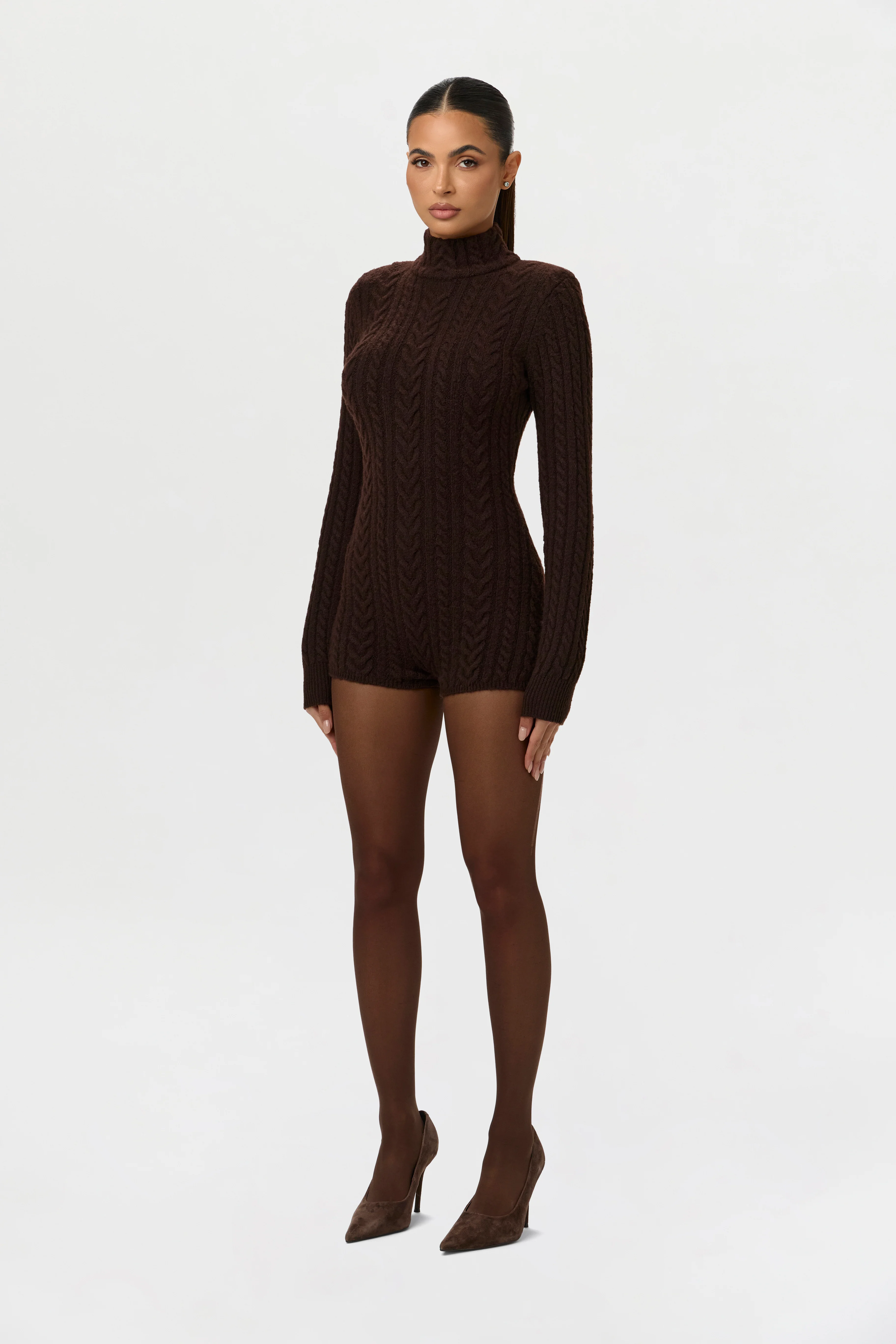 Cable Knit Turtleneck Romper - Image 4