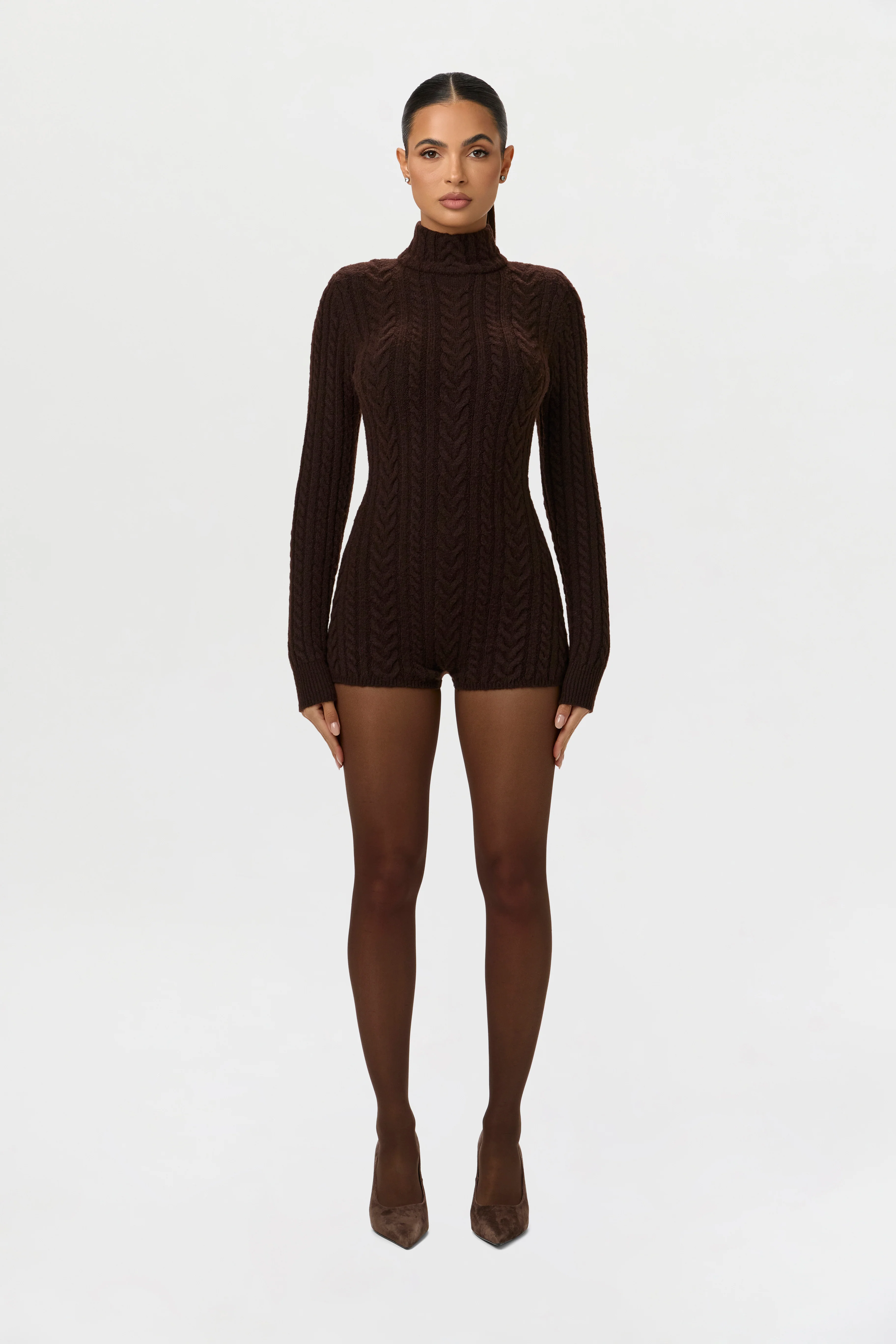 Cable Knit Turtleneck Romper - Image 5