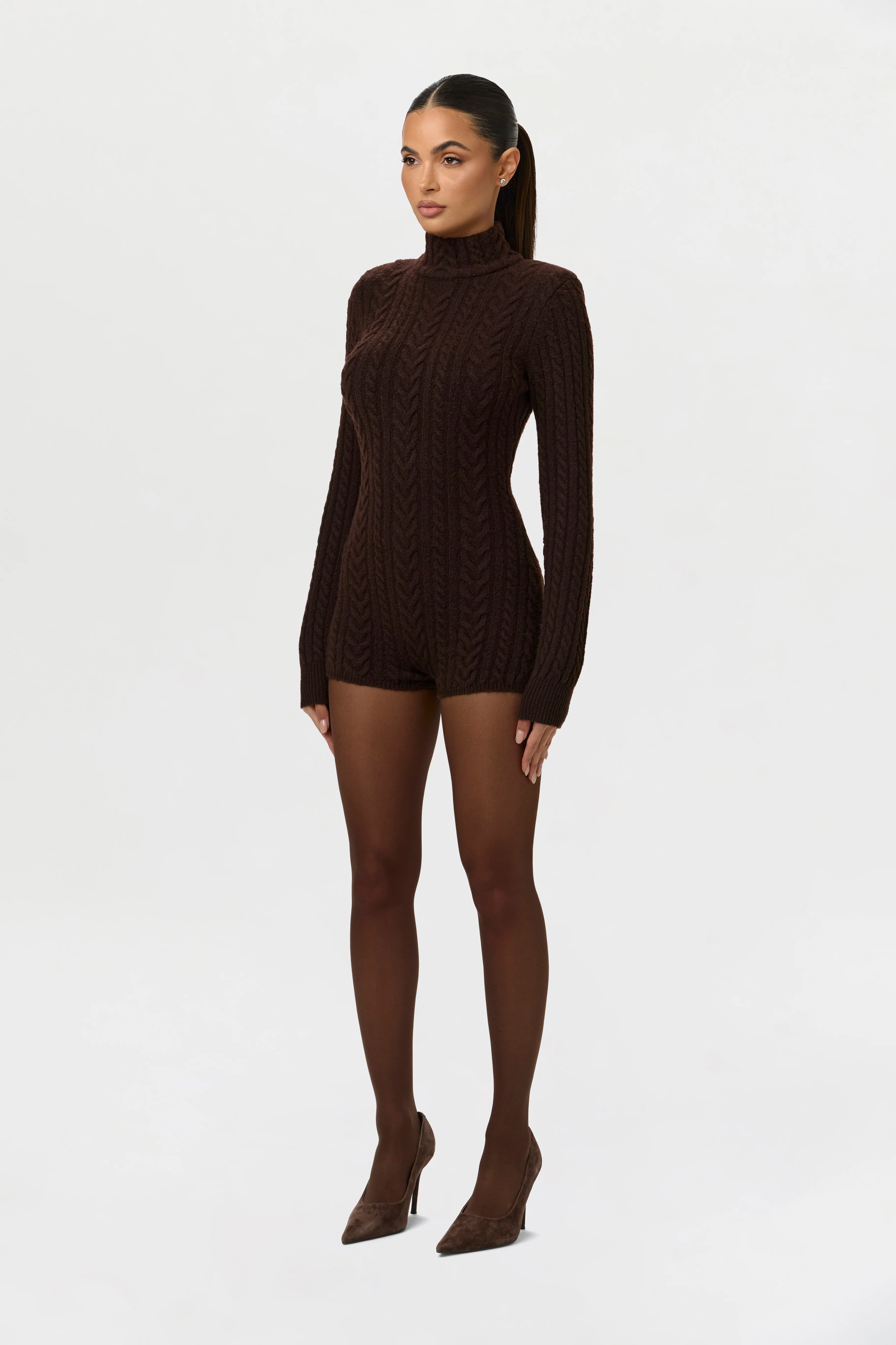 Cable Knit Turtleneck Romper - Image 6