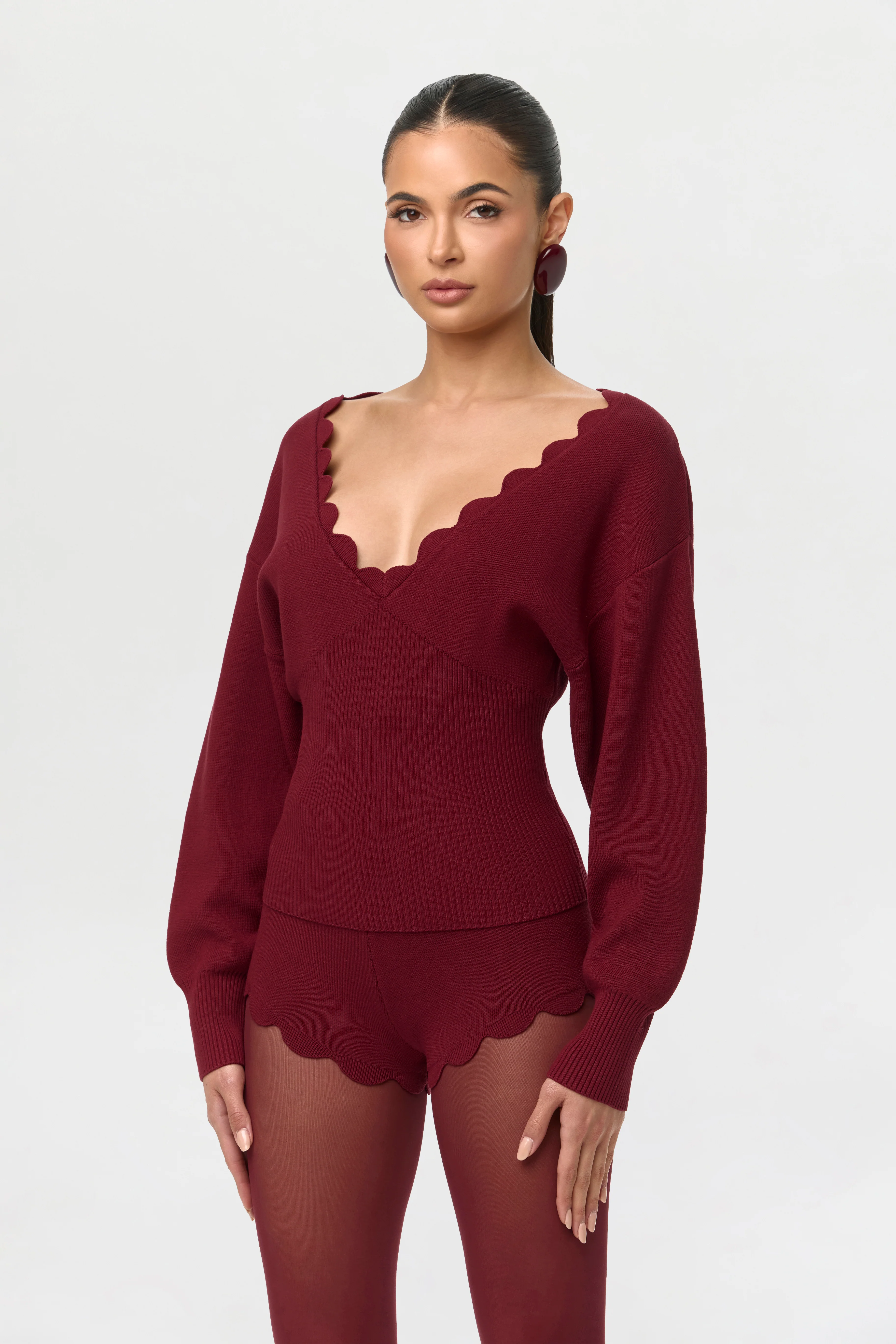 Knit Scallop Shorts - Image 3