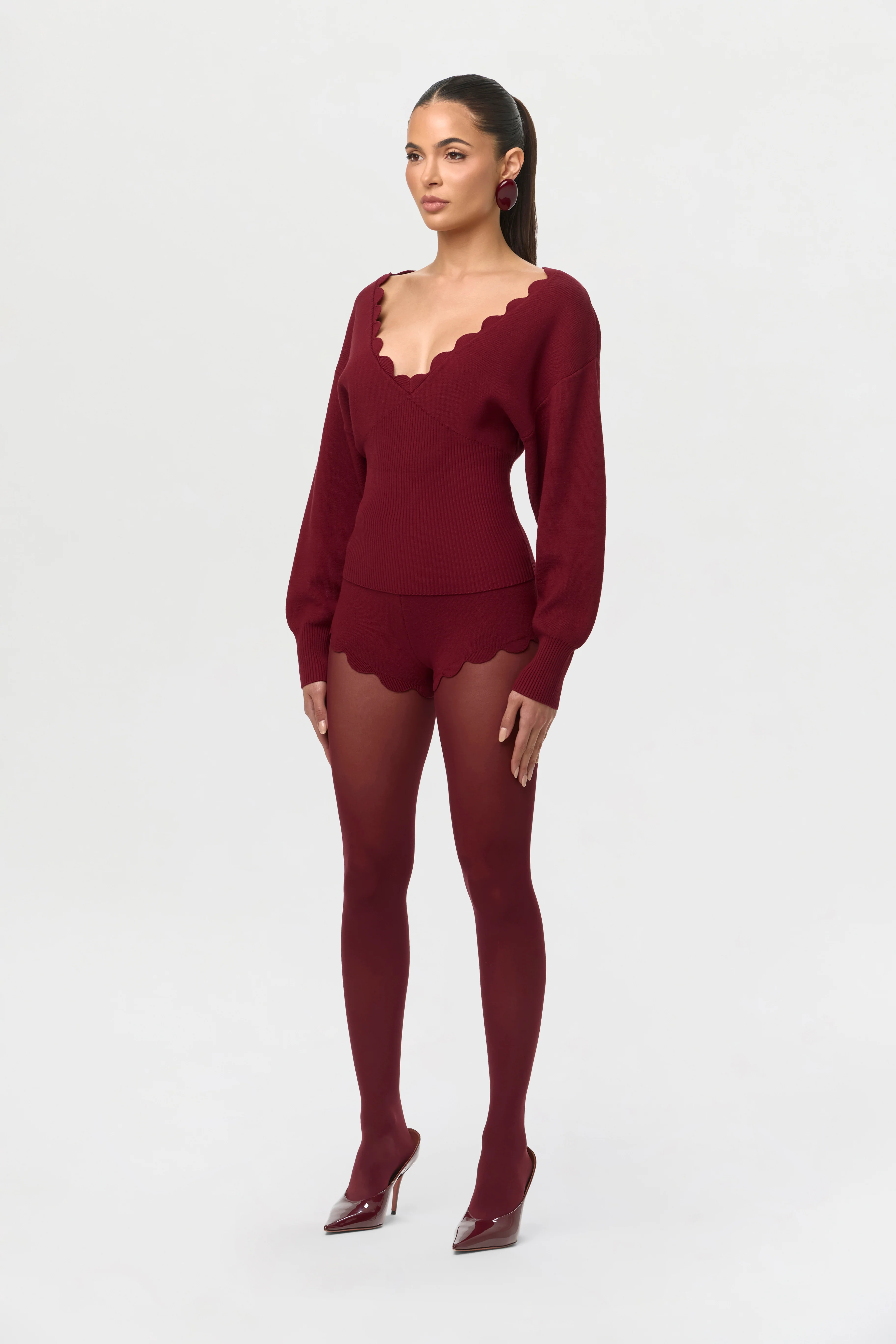 Knit Scallop Shorts - Image 4