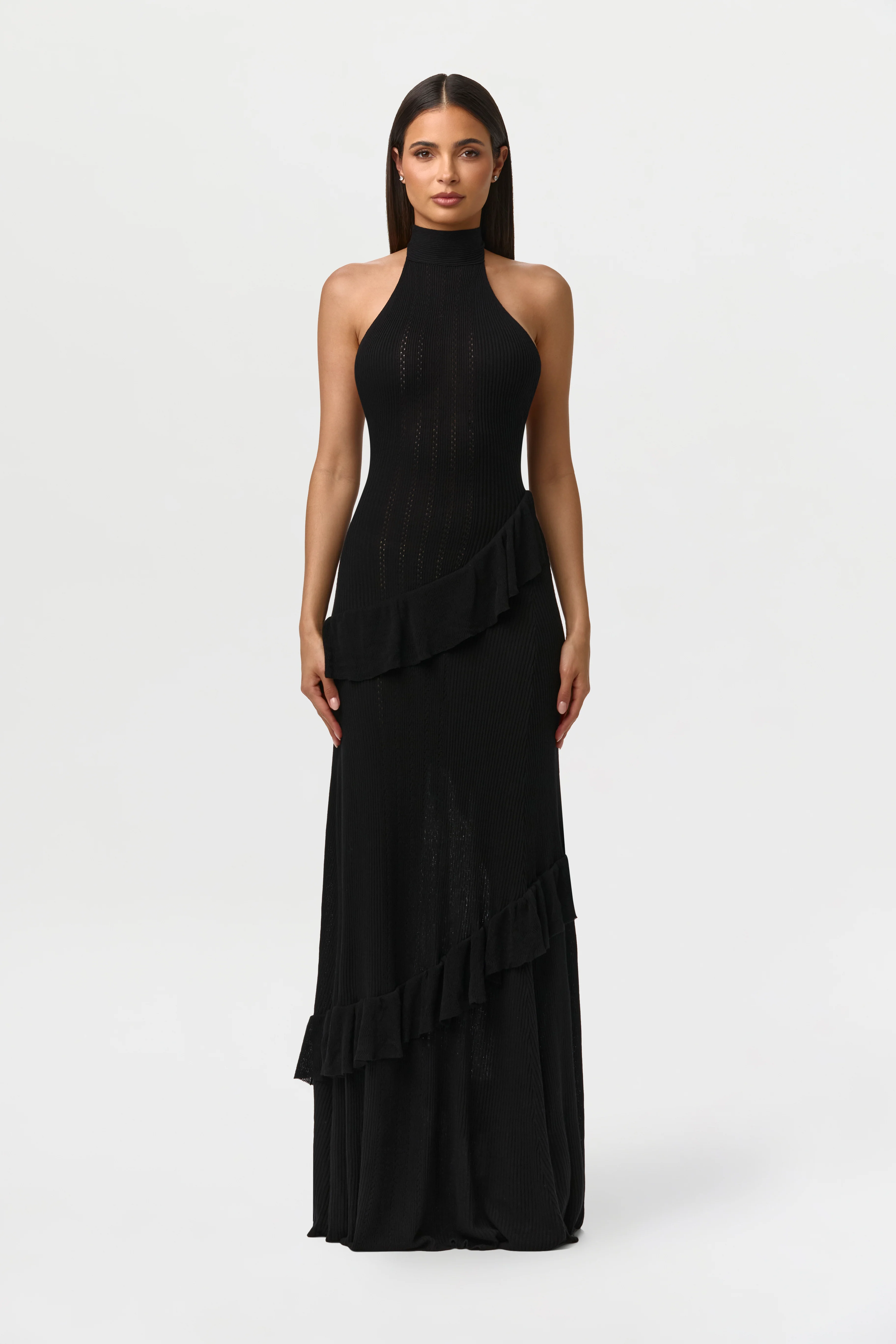 Knit Sleeveless Flare Maxi Dress