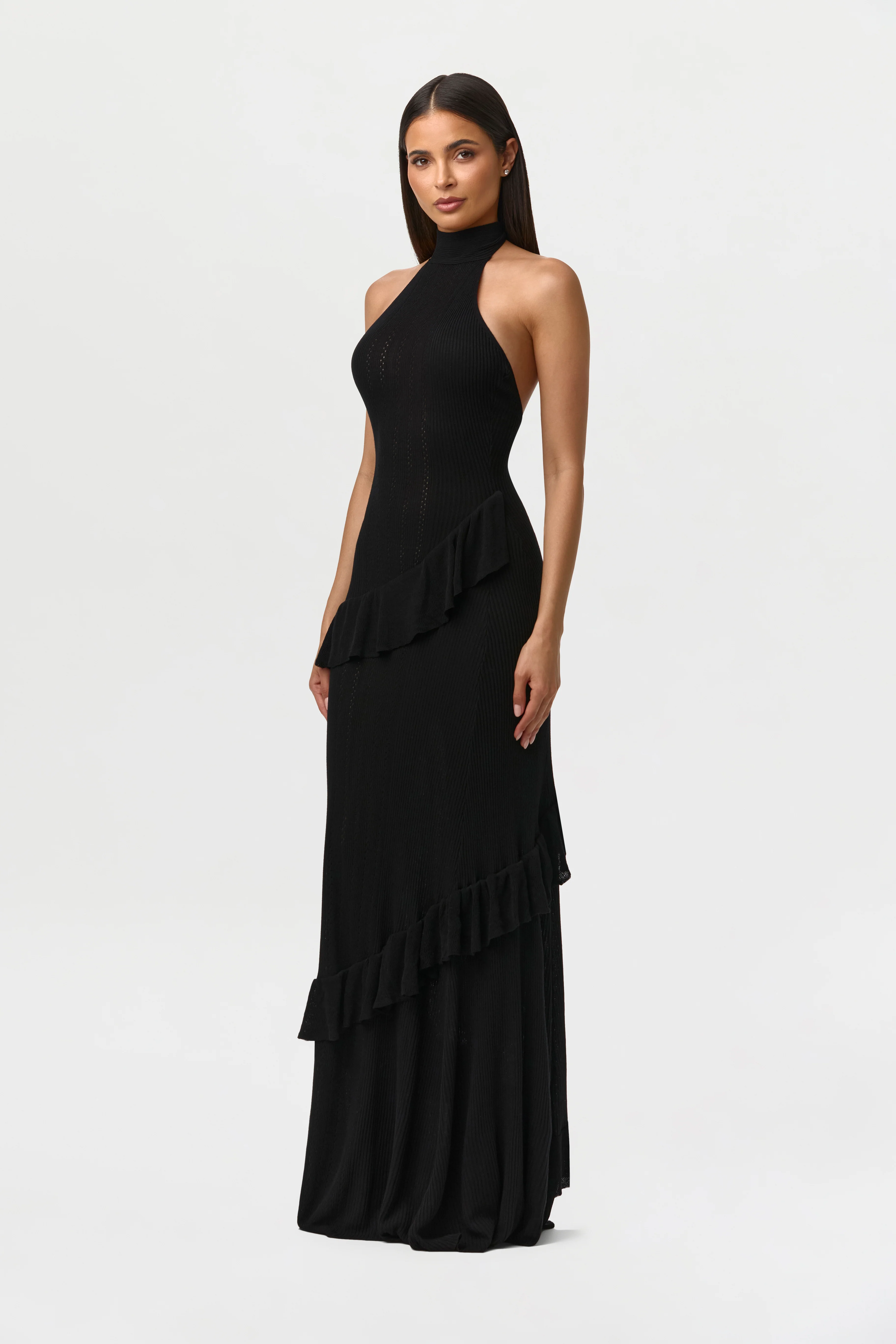 Knit Sleeveless Flare Maxi Dress - Image 3