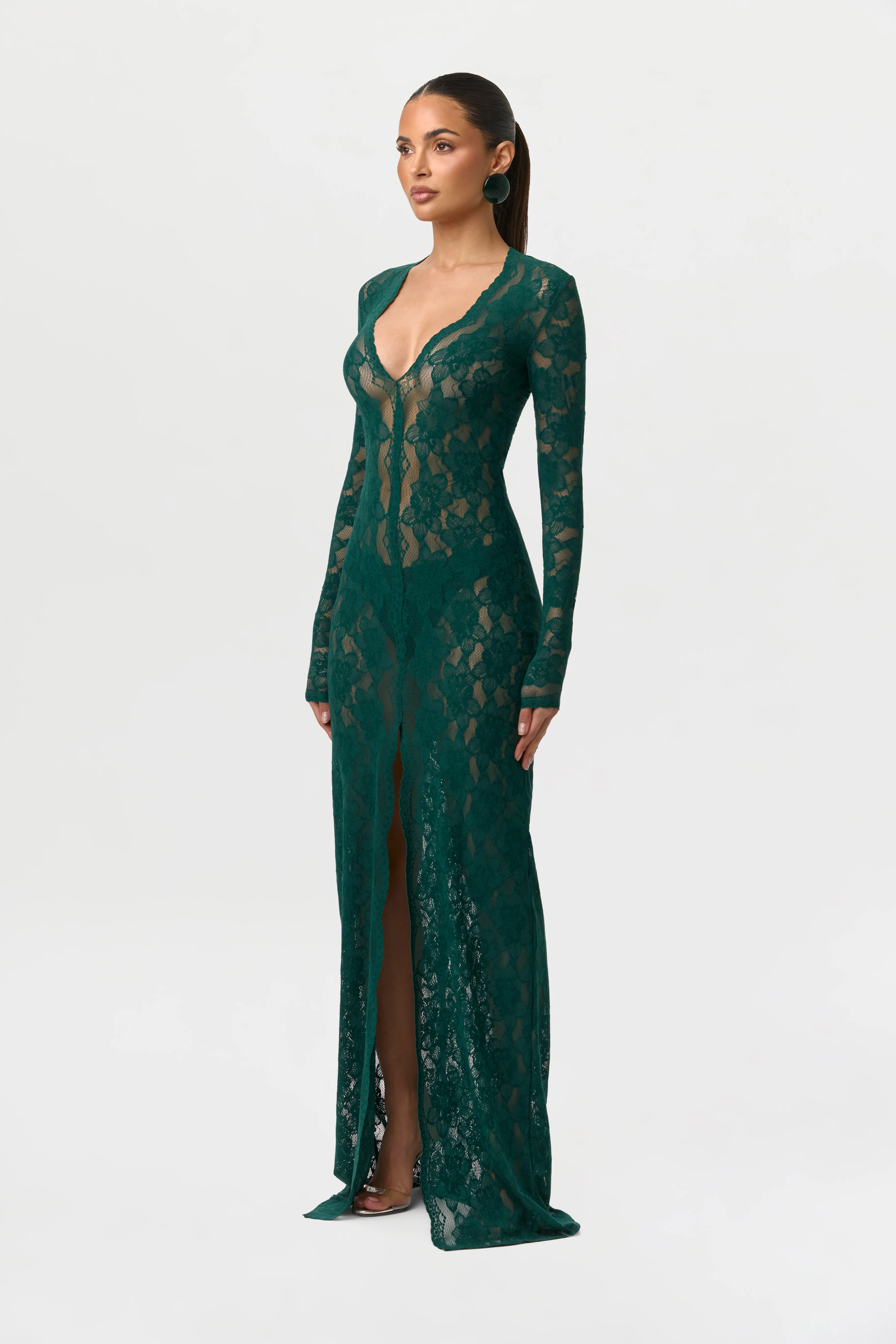 Stretch Lace Maxi Dress - Image 3
