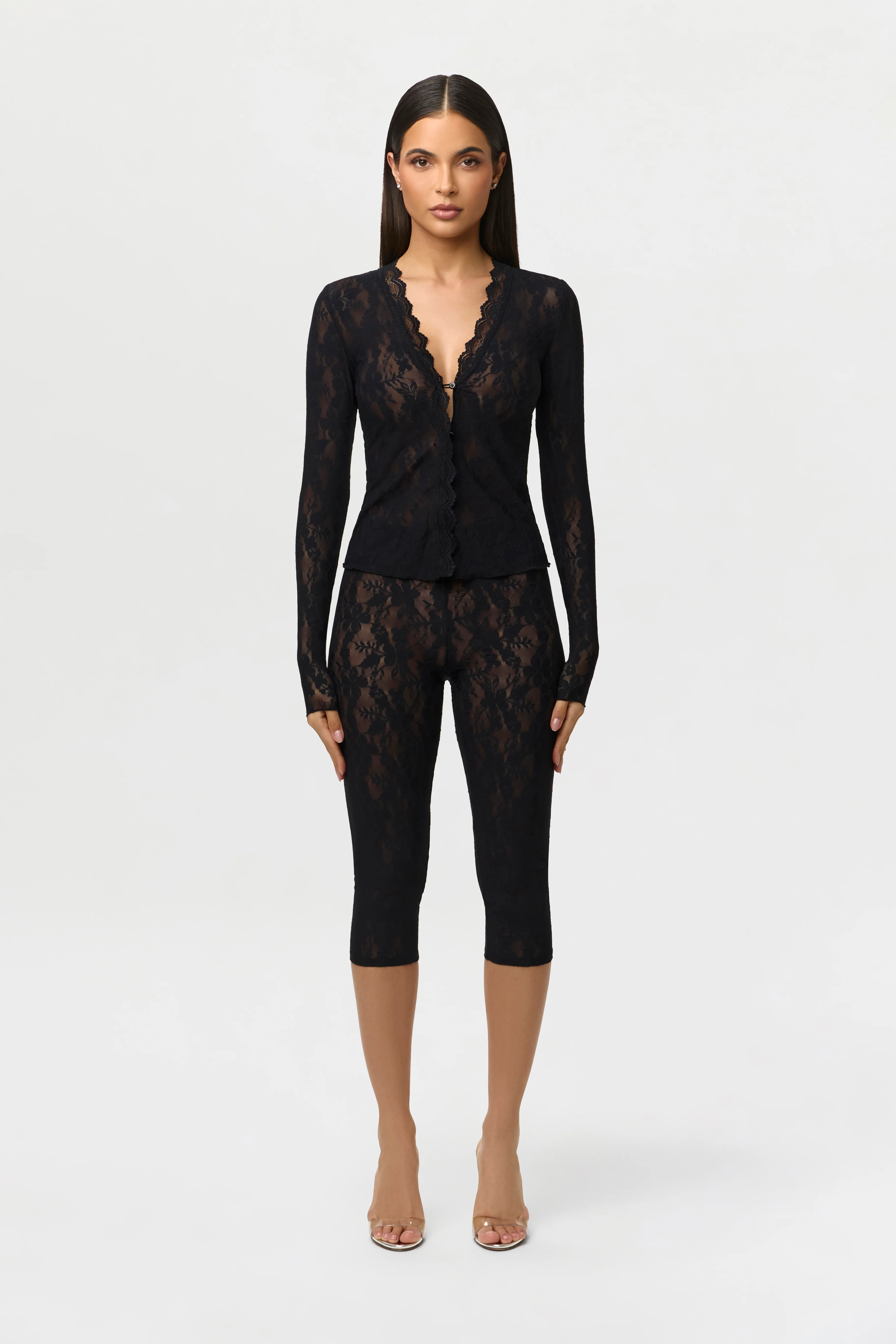 Stretch Lace Cropped Legging - Image 6