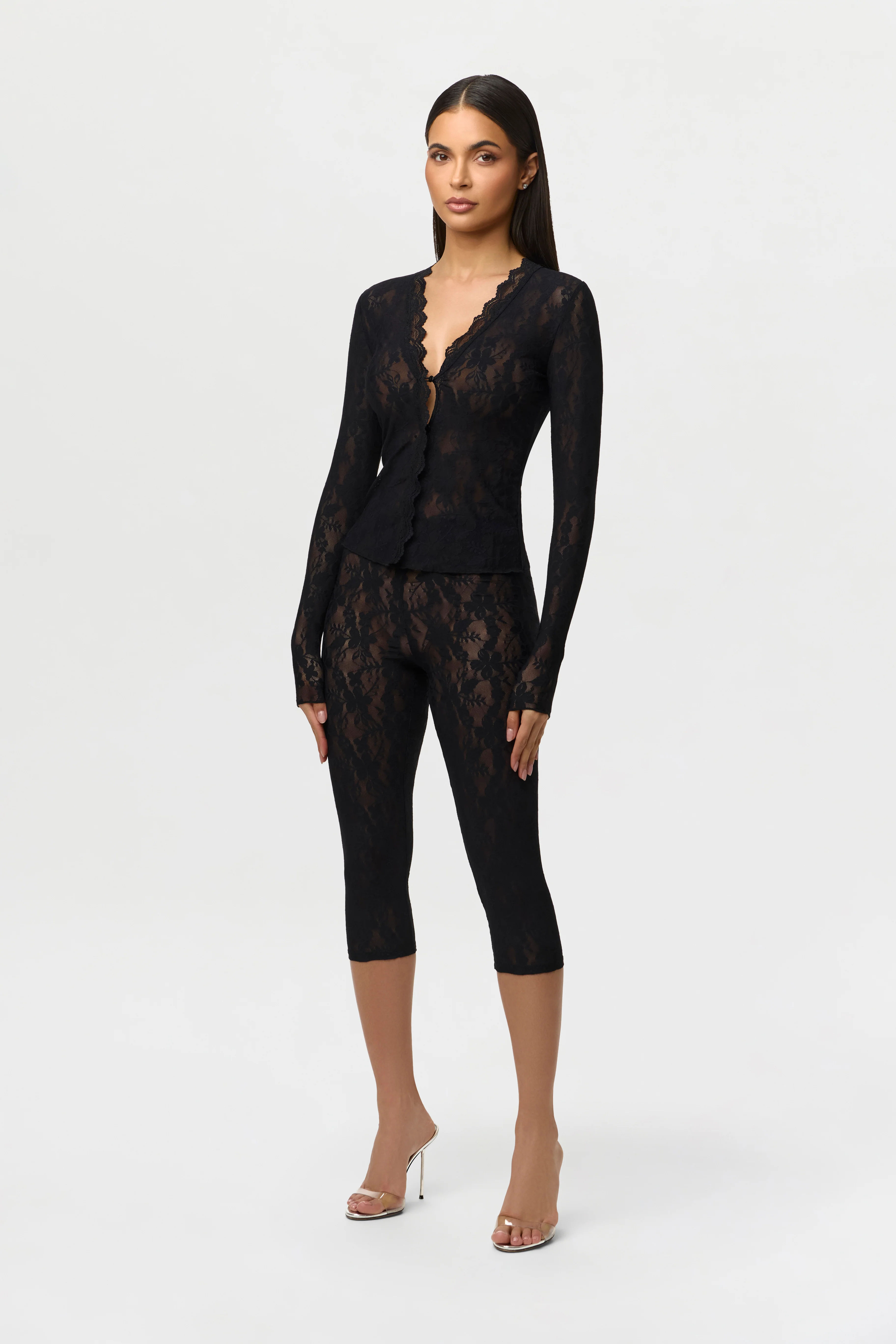 Stretch Lace Cropped Legging - Image 7