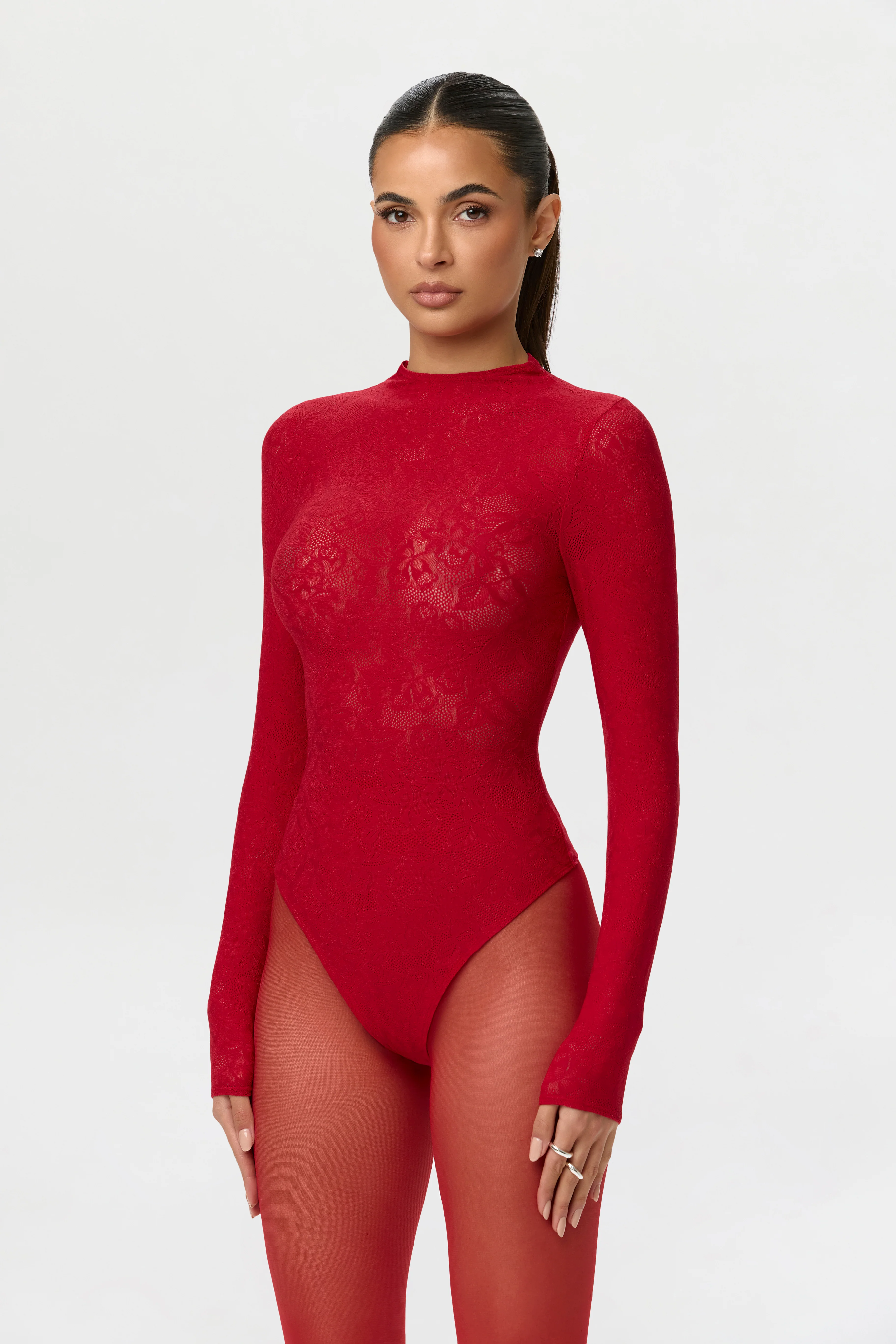 Stretch Lace Sculpt Bodysuit - Image 3