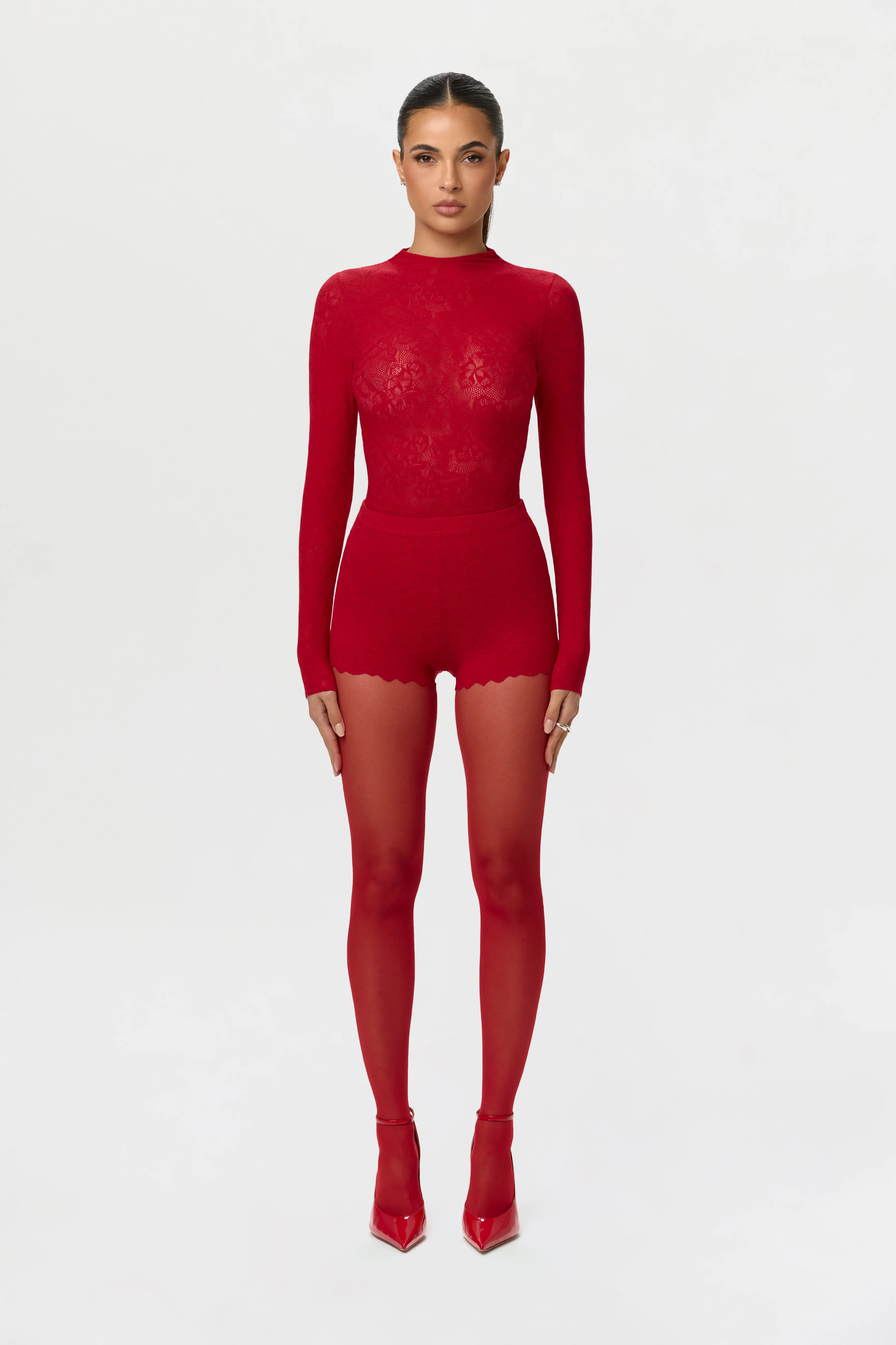 Stretch Lace Sculpt Bodysuit - Image 4