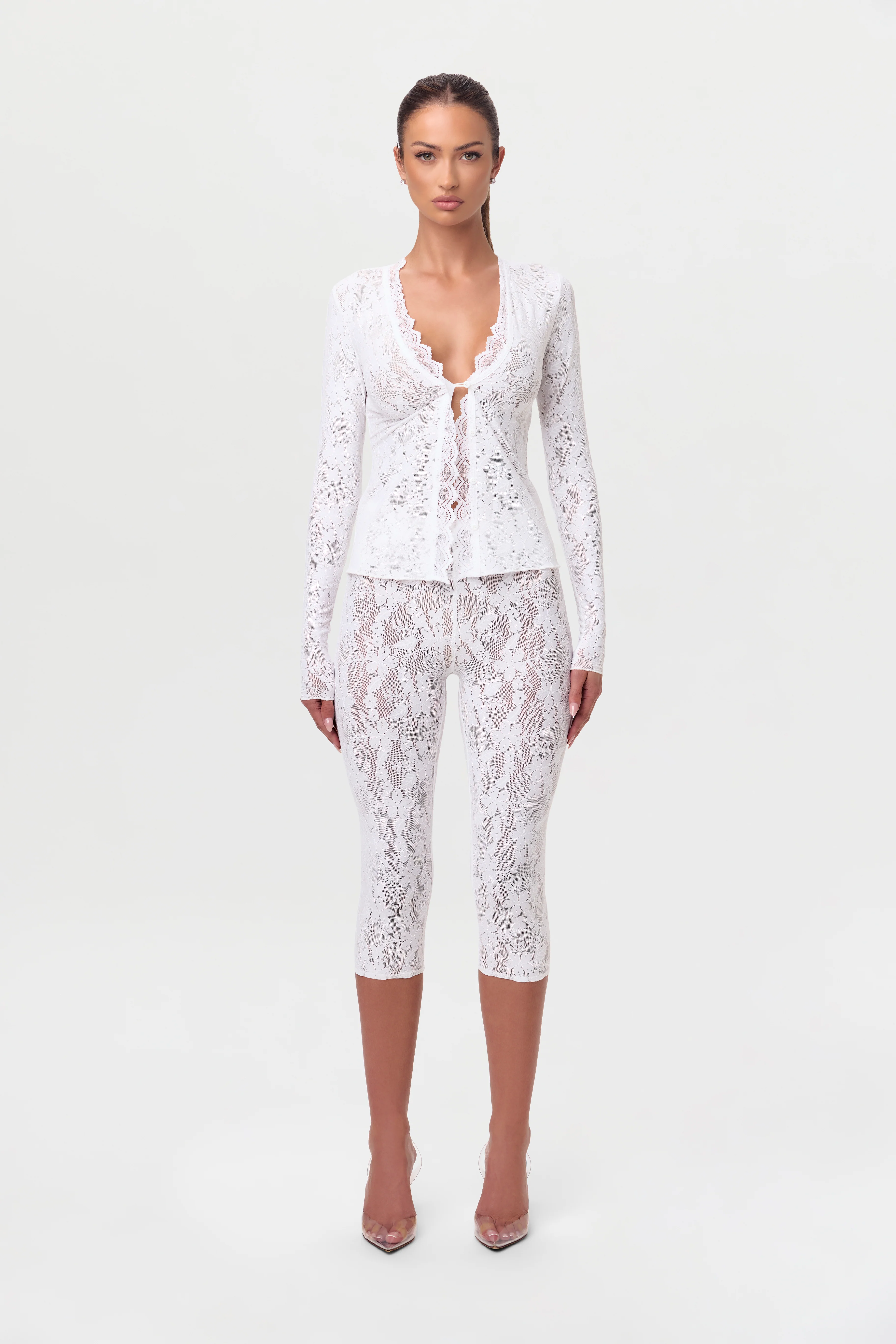 Stretch Lace Cardigan Top - Image 11