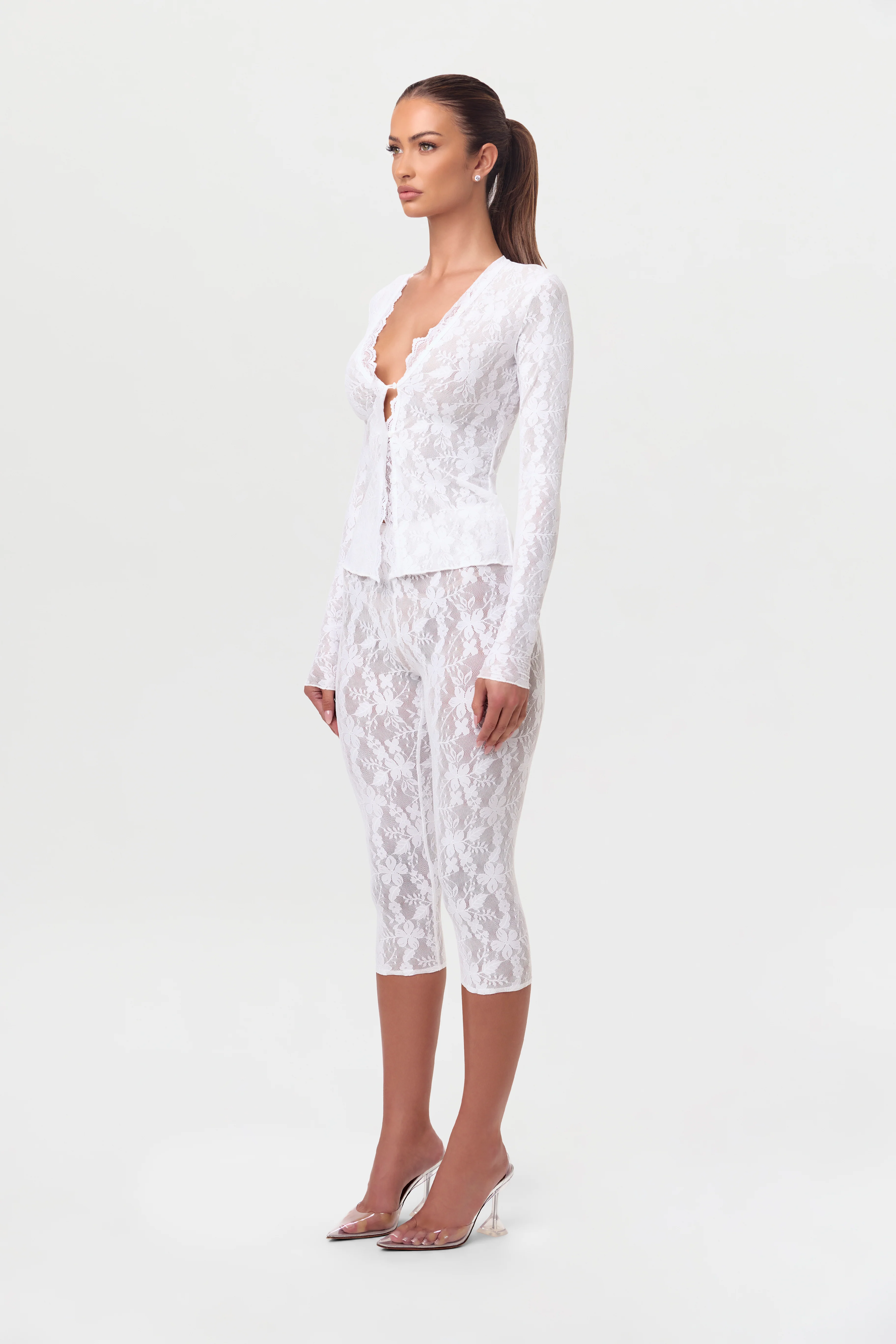 Stretch Lace Cardigan Top - Image 13