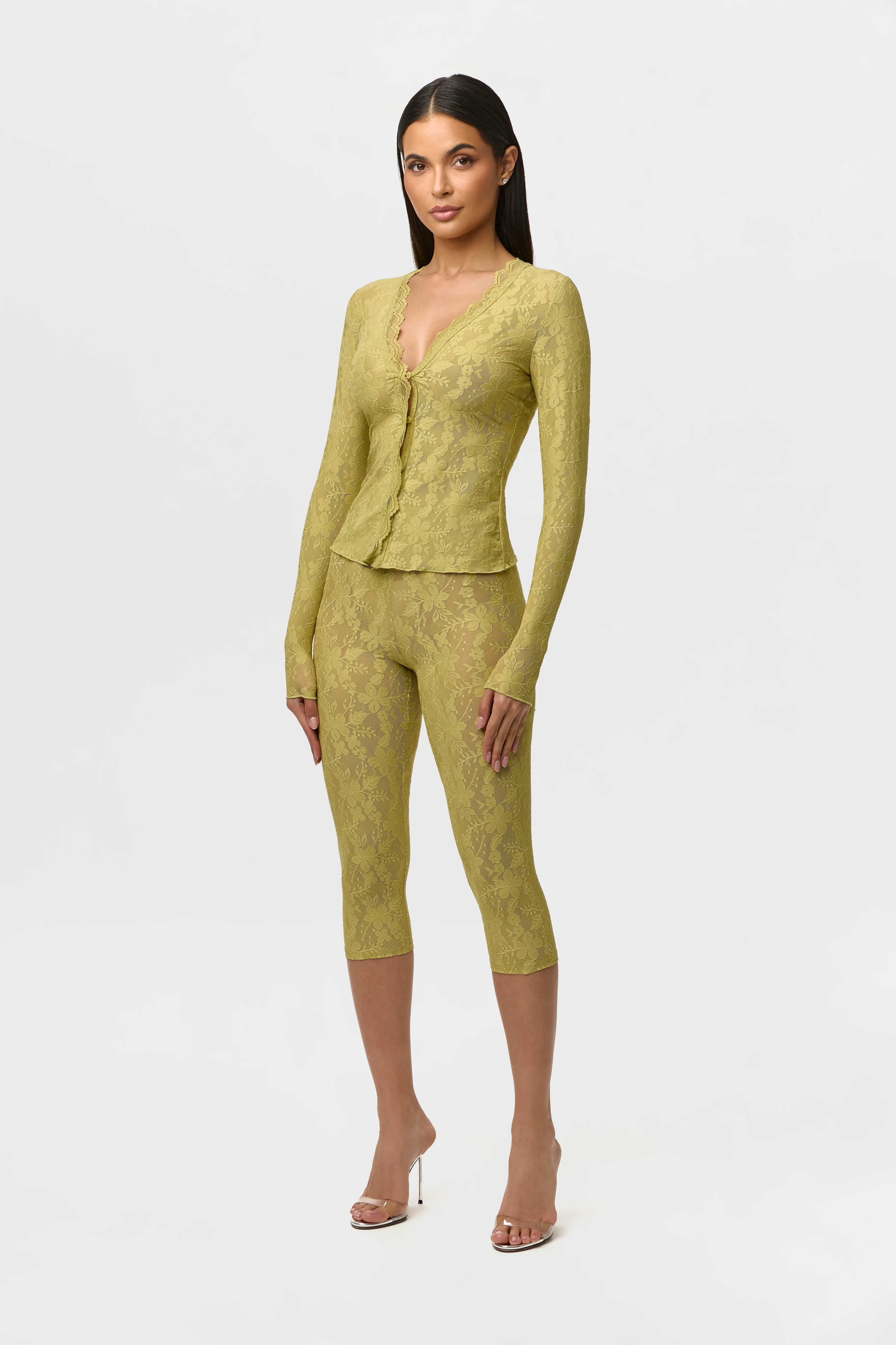 Stretch Lace Cardigan Top - Image 4