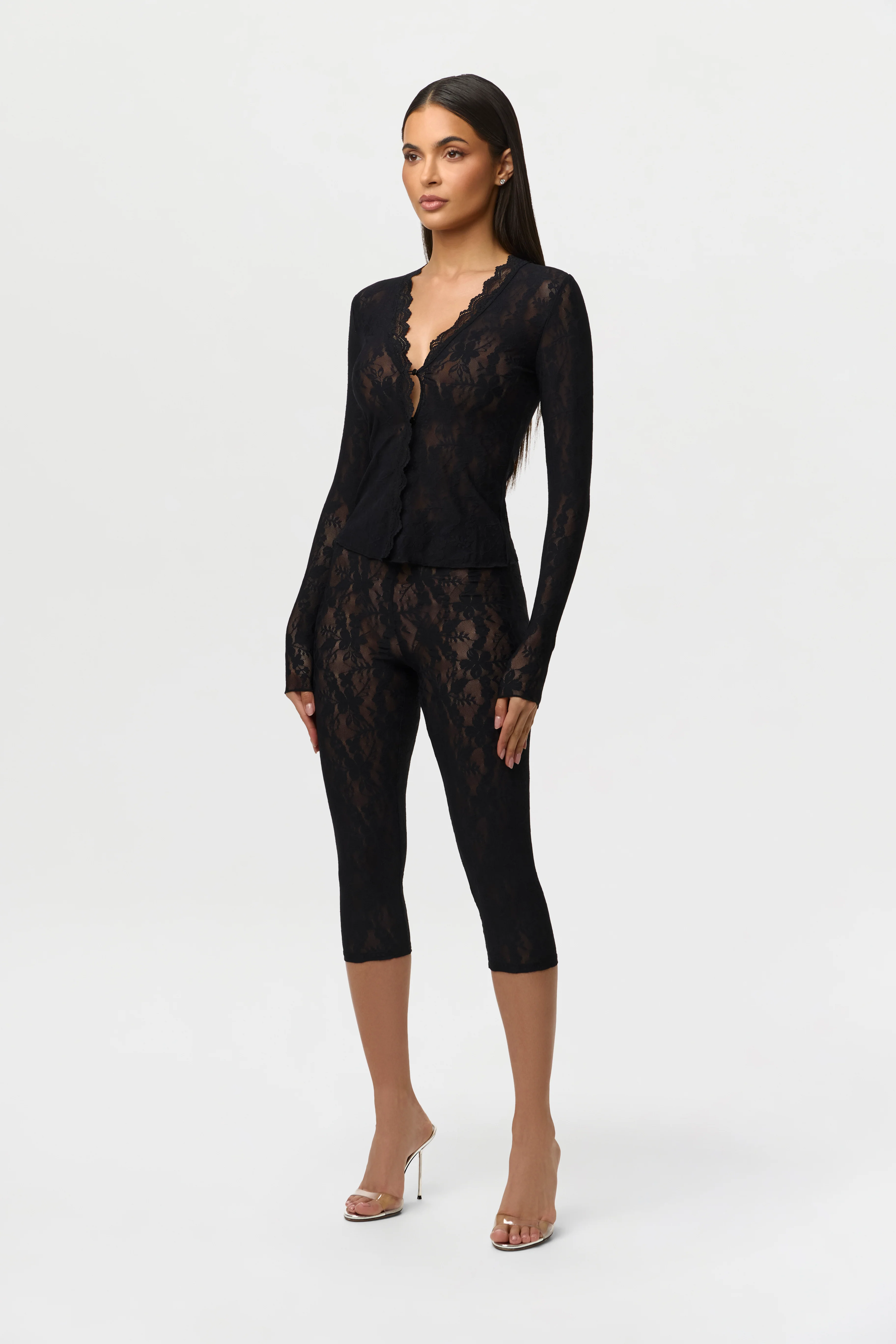 Stretch Lace Cardigan Top - Image 7
