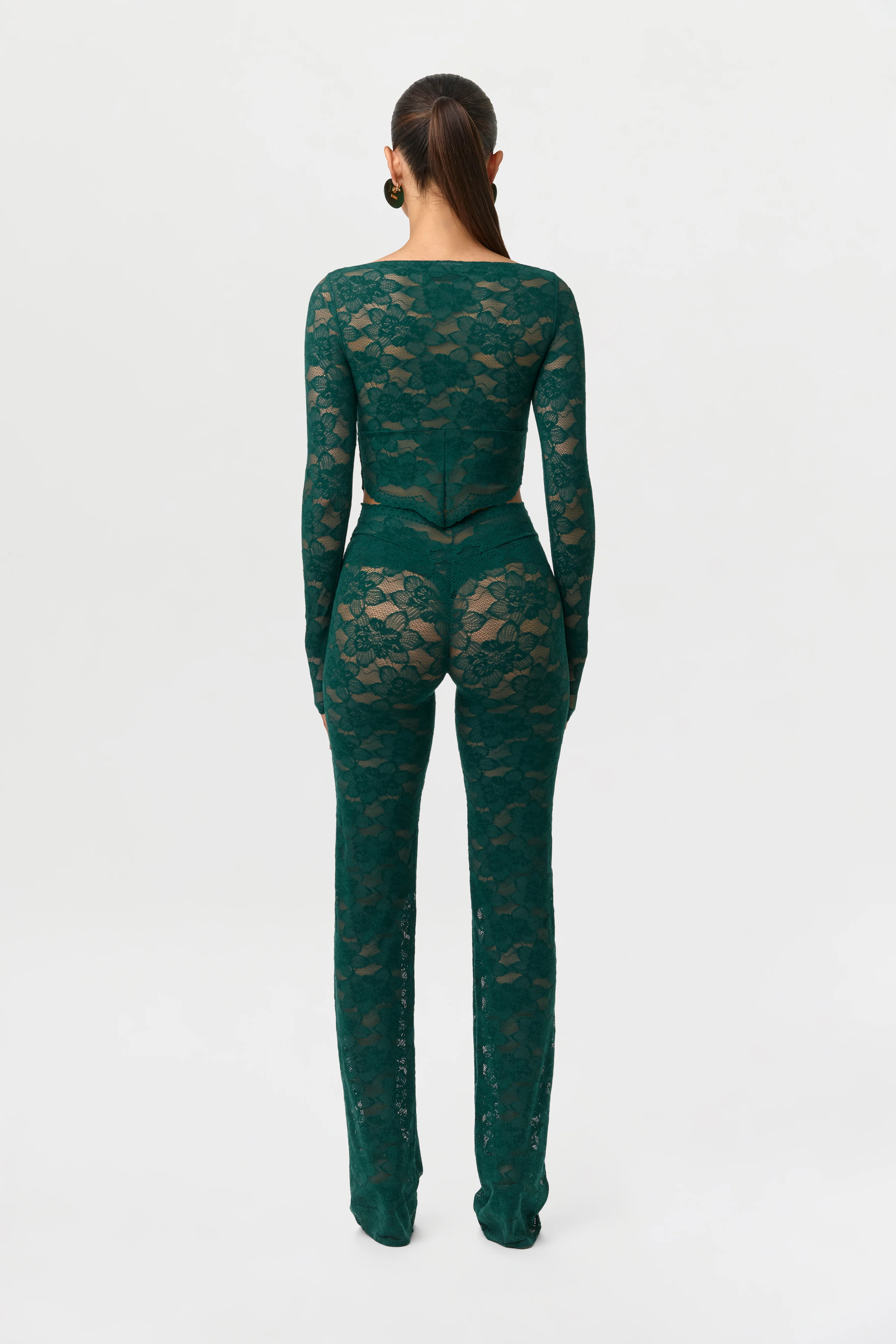 Stretch Lace Scallop Crop Top - Image 5
