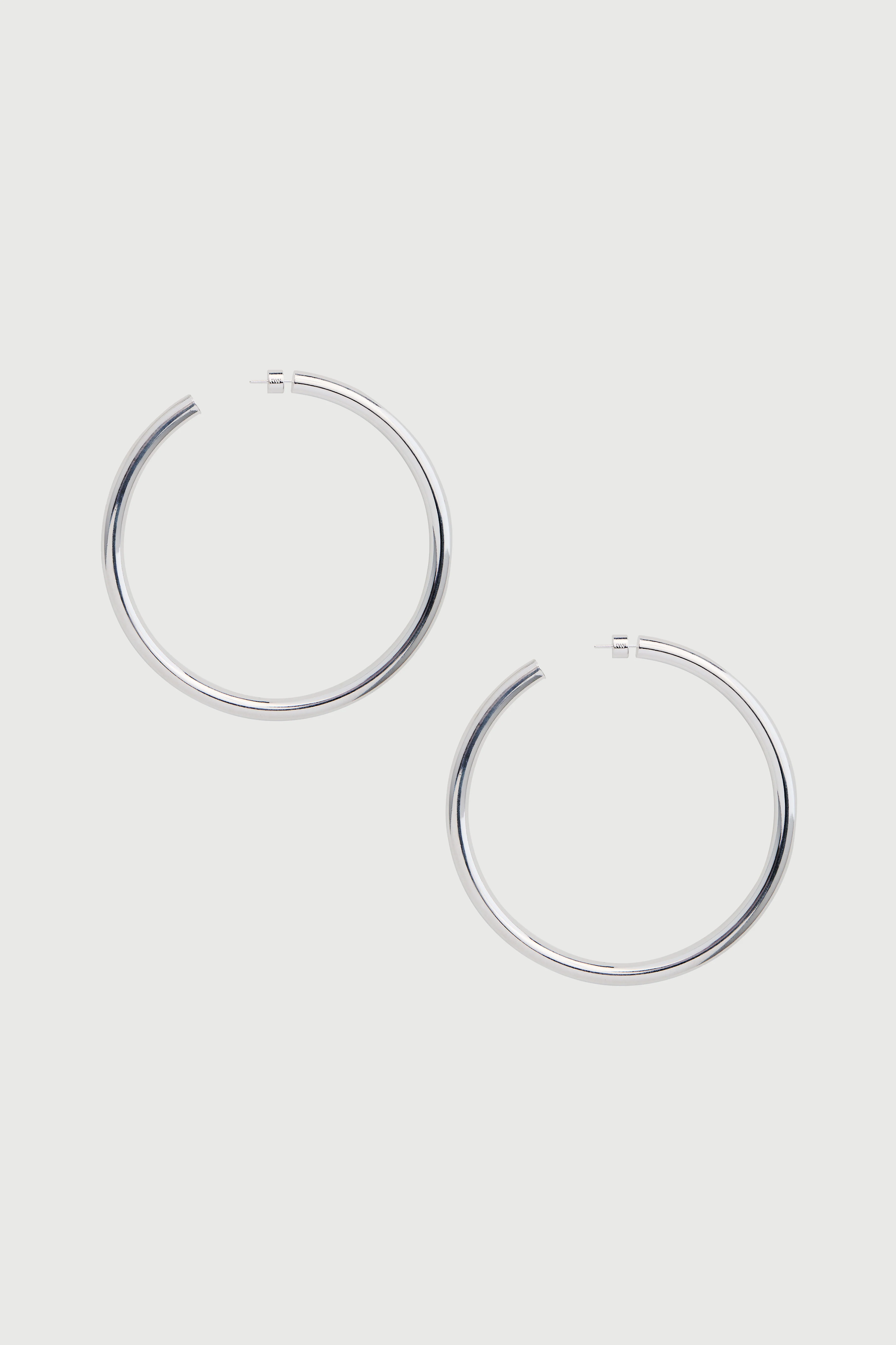 Silver Large Hoops - Image 3