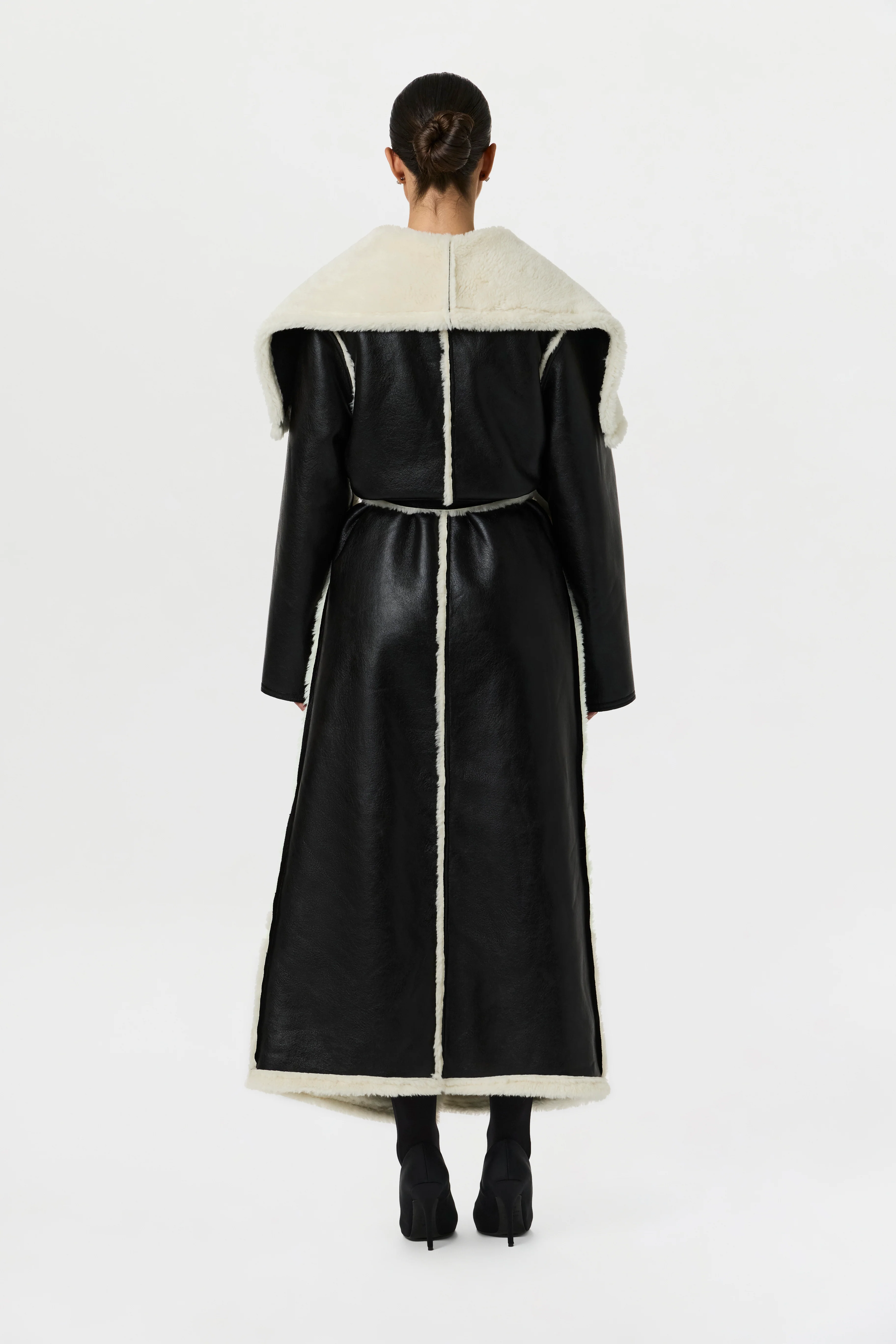 Vegan Leather Sherpa Coat - Image 10