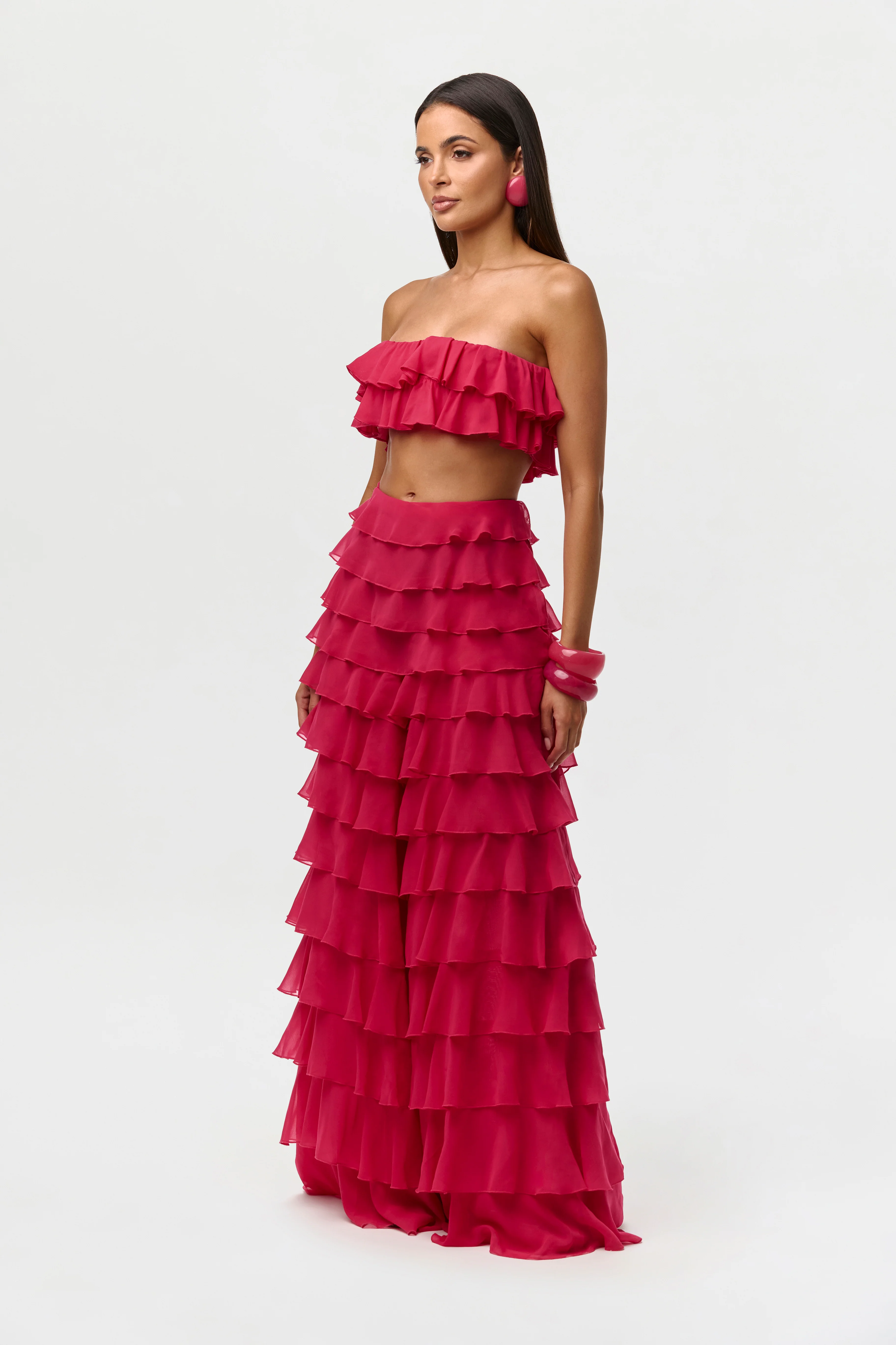 Chiffon Ruffle Bandeau Top - Image 5