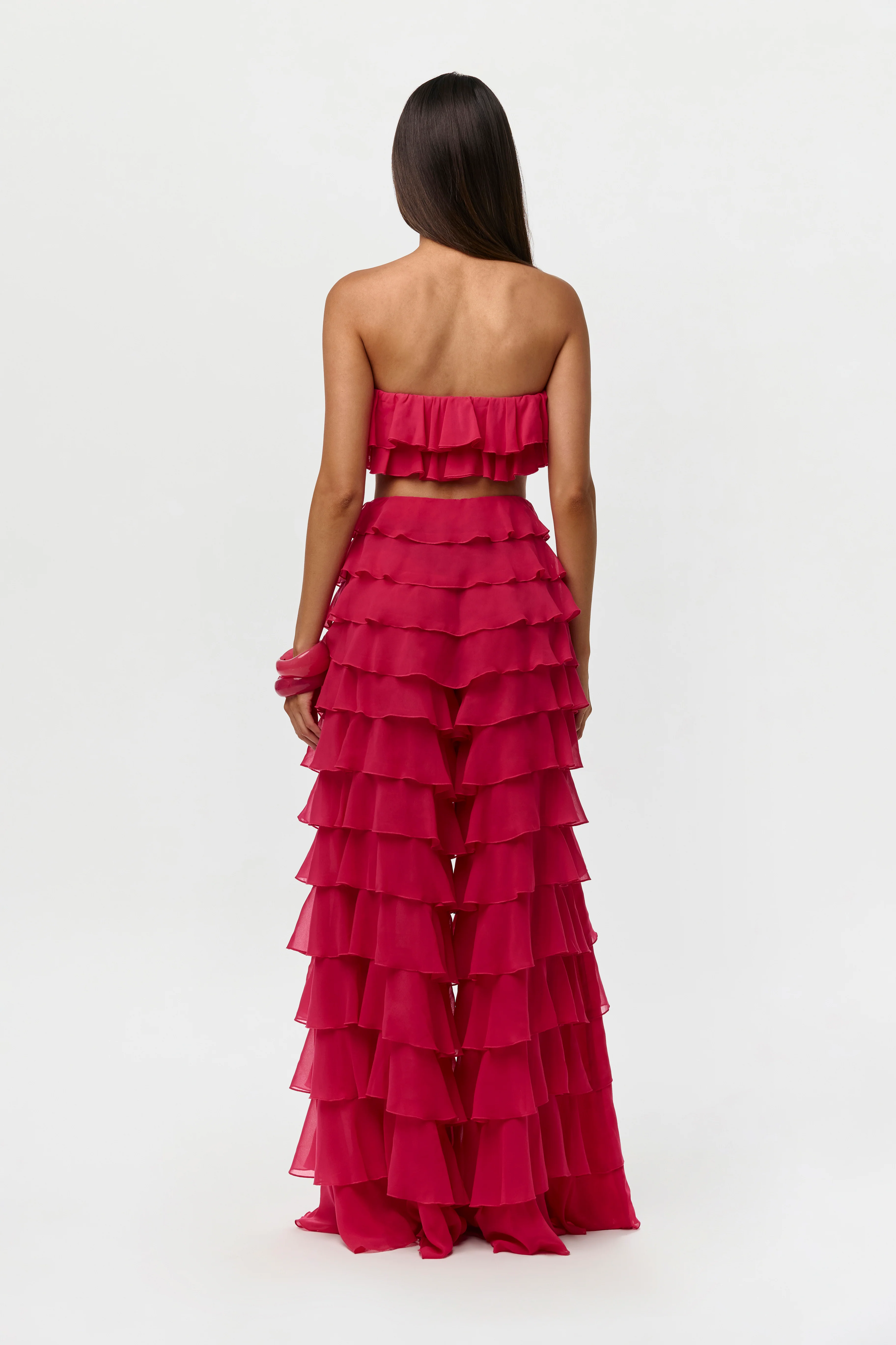 Chiffon Ruffle Bandeau Top - Image 7