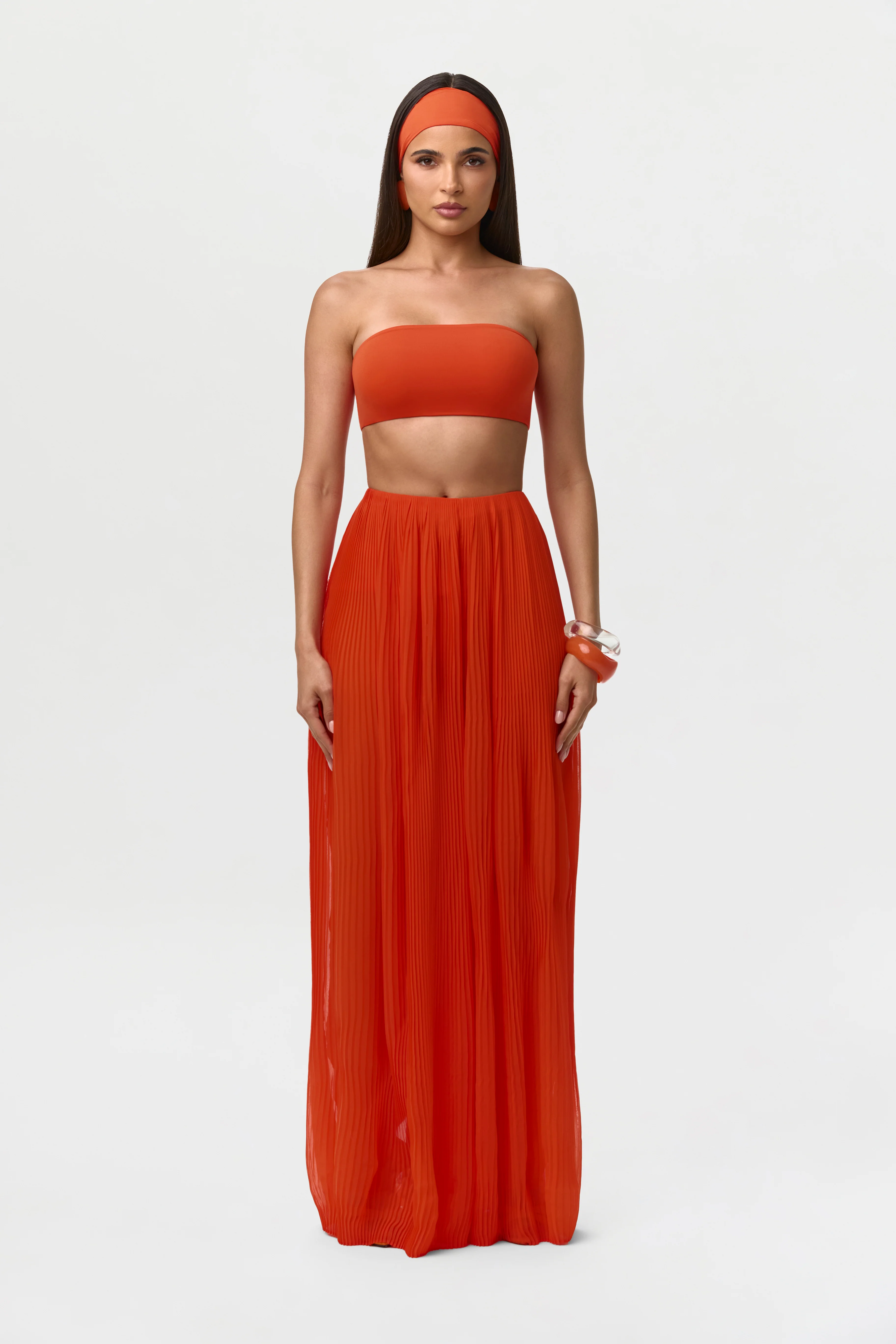 Chiffon Pleated Wide Leg Pants