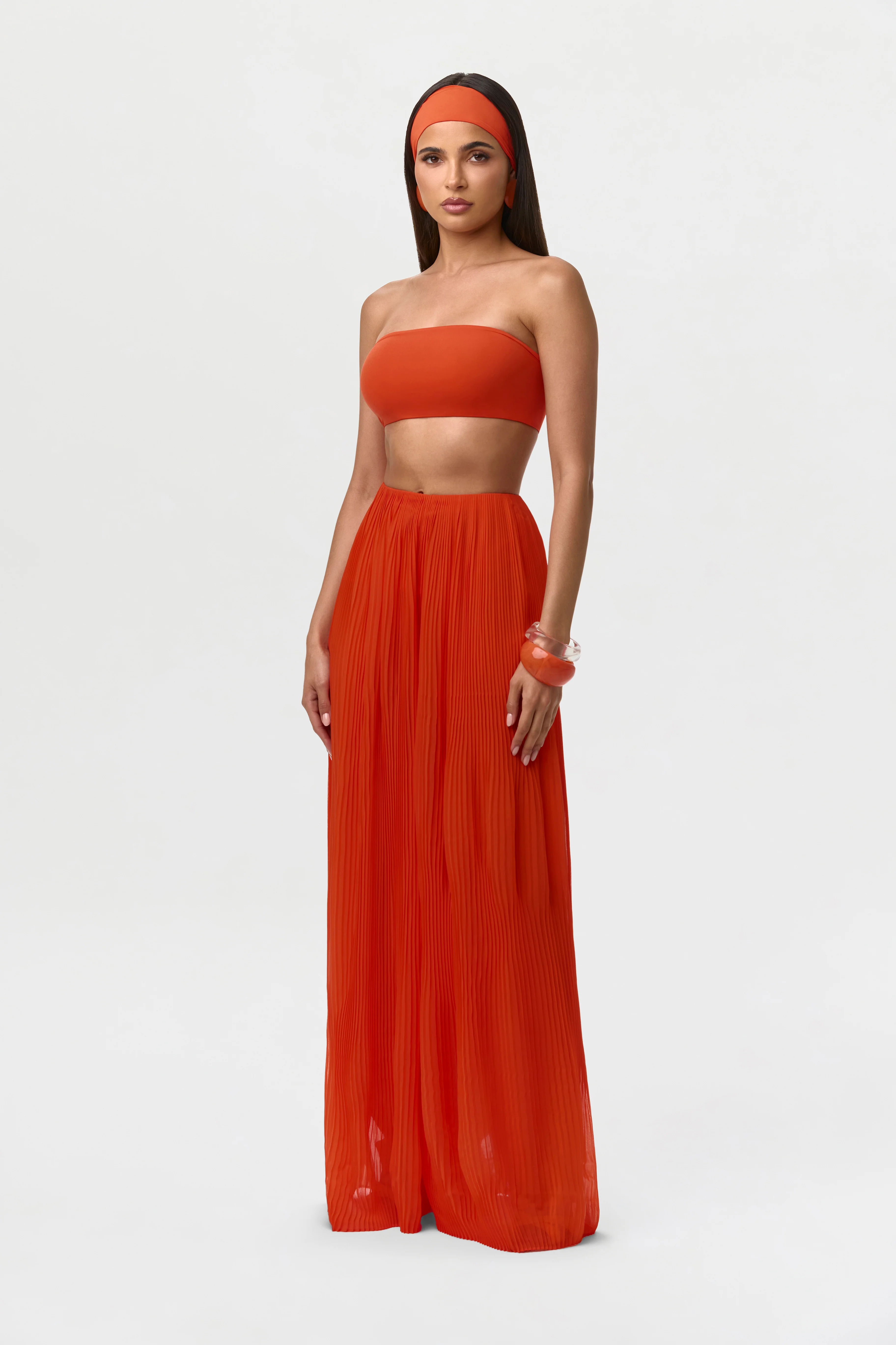Chiffon Pleated Wide Leg Pants - Image 4