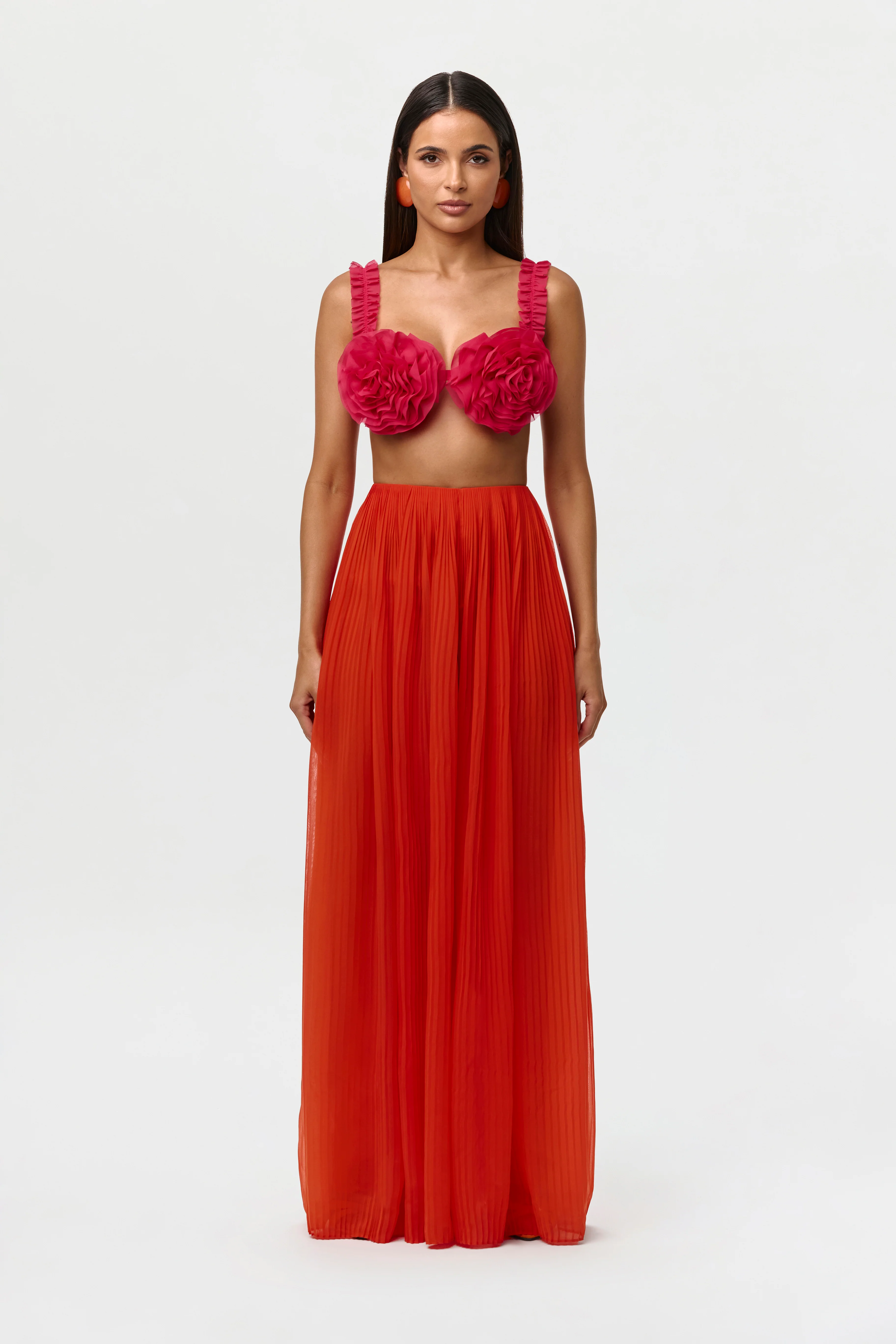 Chiffon Pleated Wide Leg Pants - Image 7