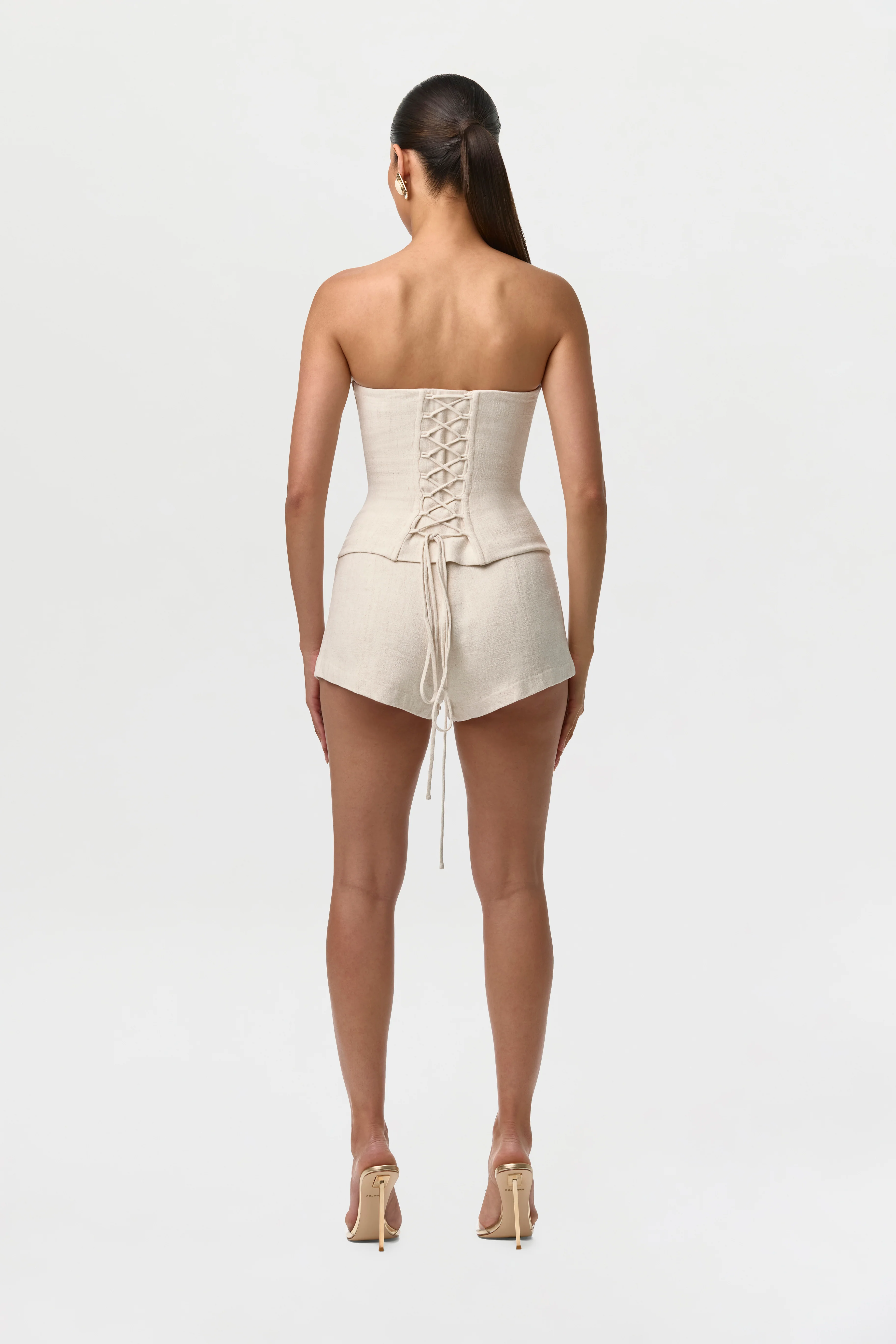 Linen High Waist Shorts - Image 9