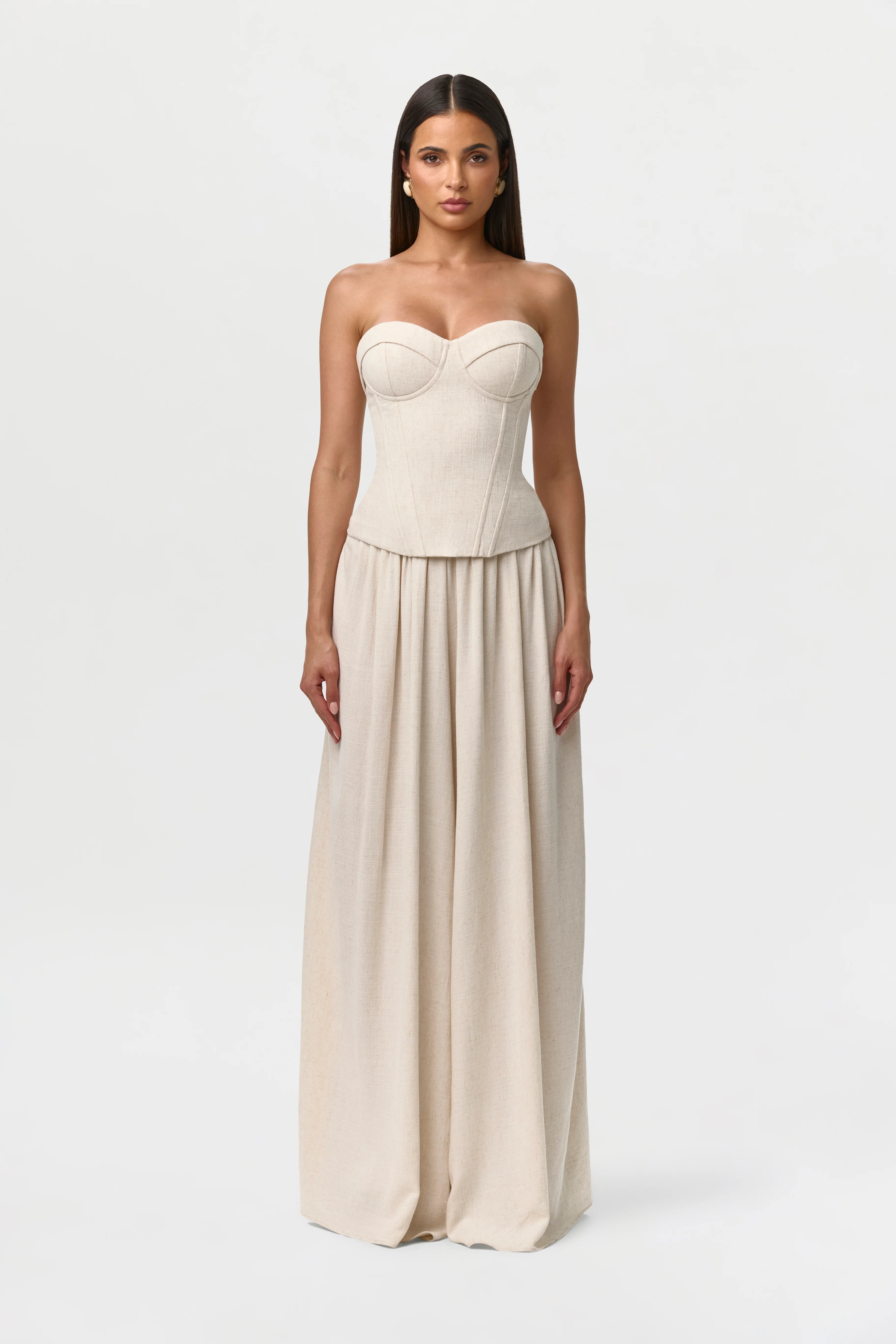Linen Pleated Palazzo Pants - Image 4
