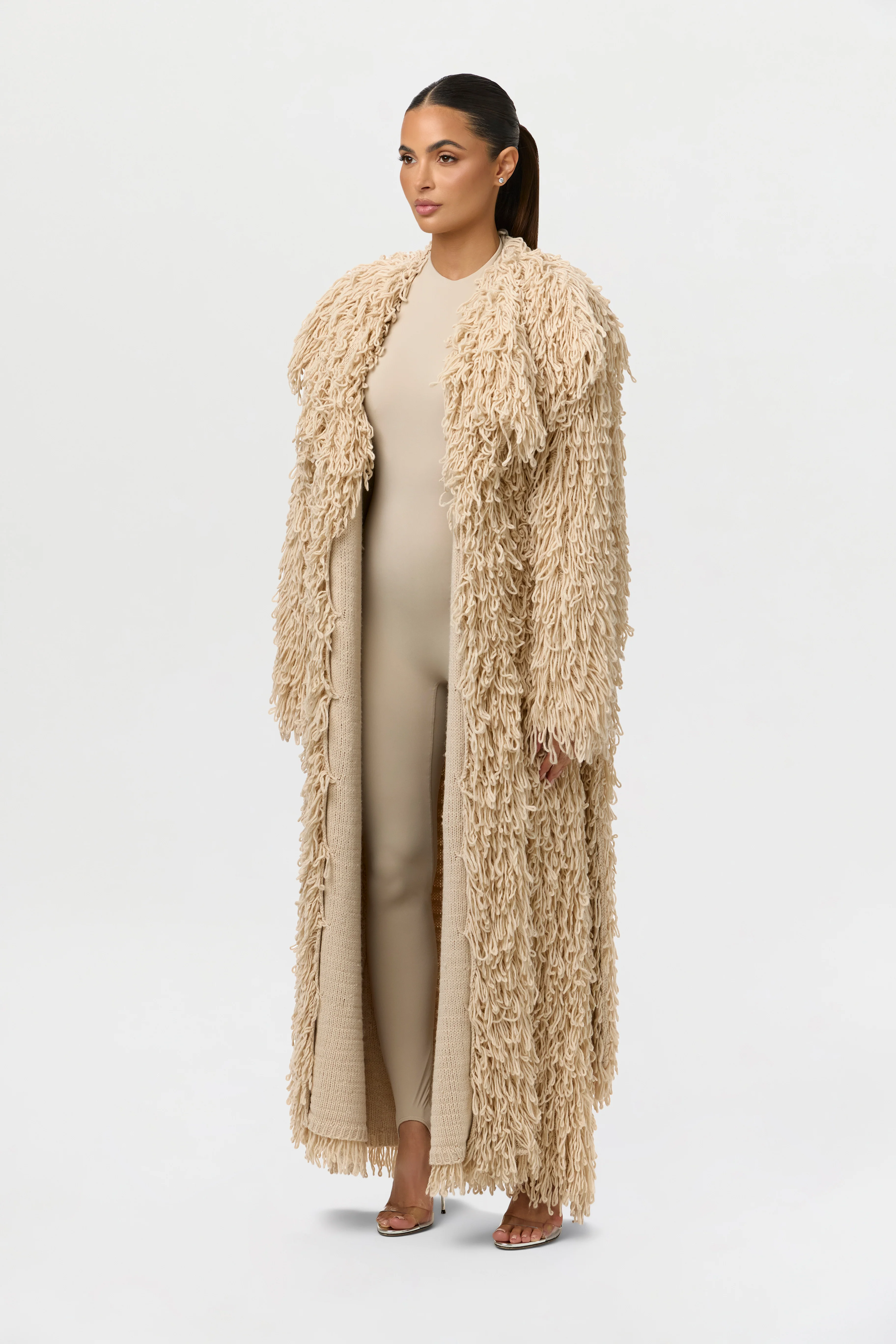 Knit Shaggy Loop Coat - Image 10