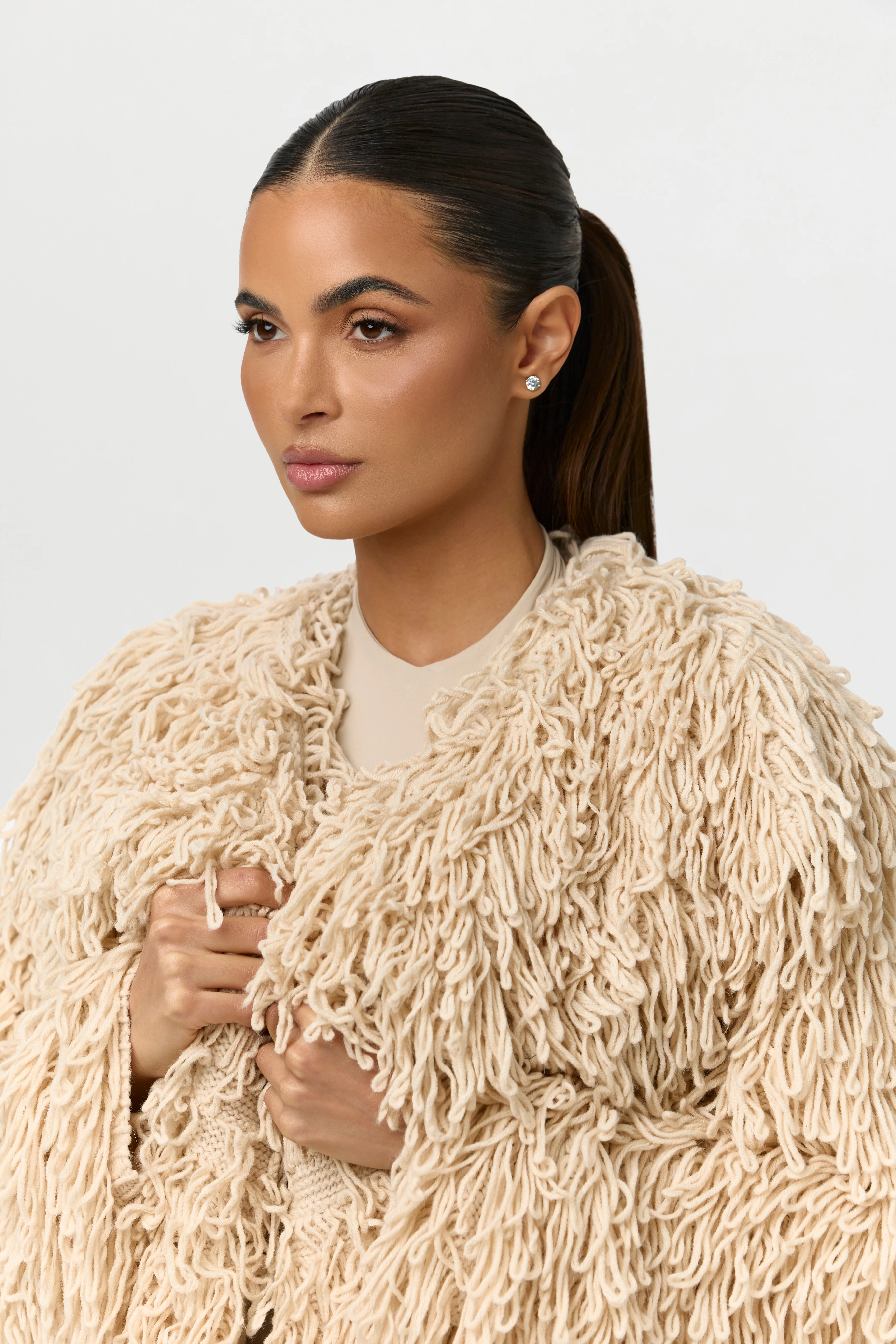 Knit Shaggy Loop Coat - Image 11