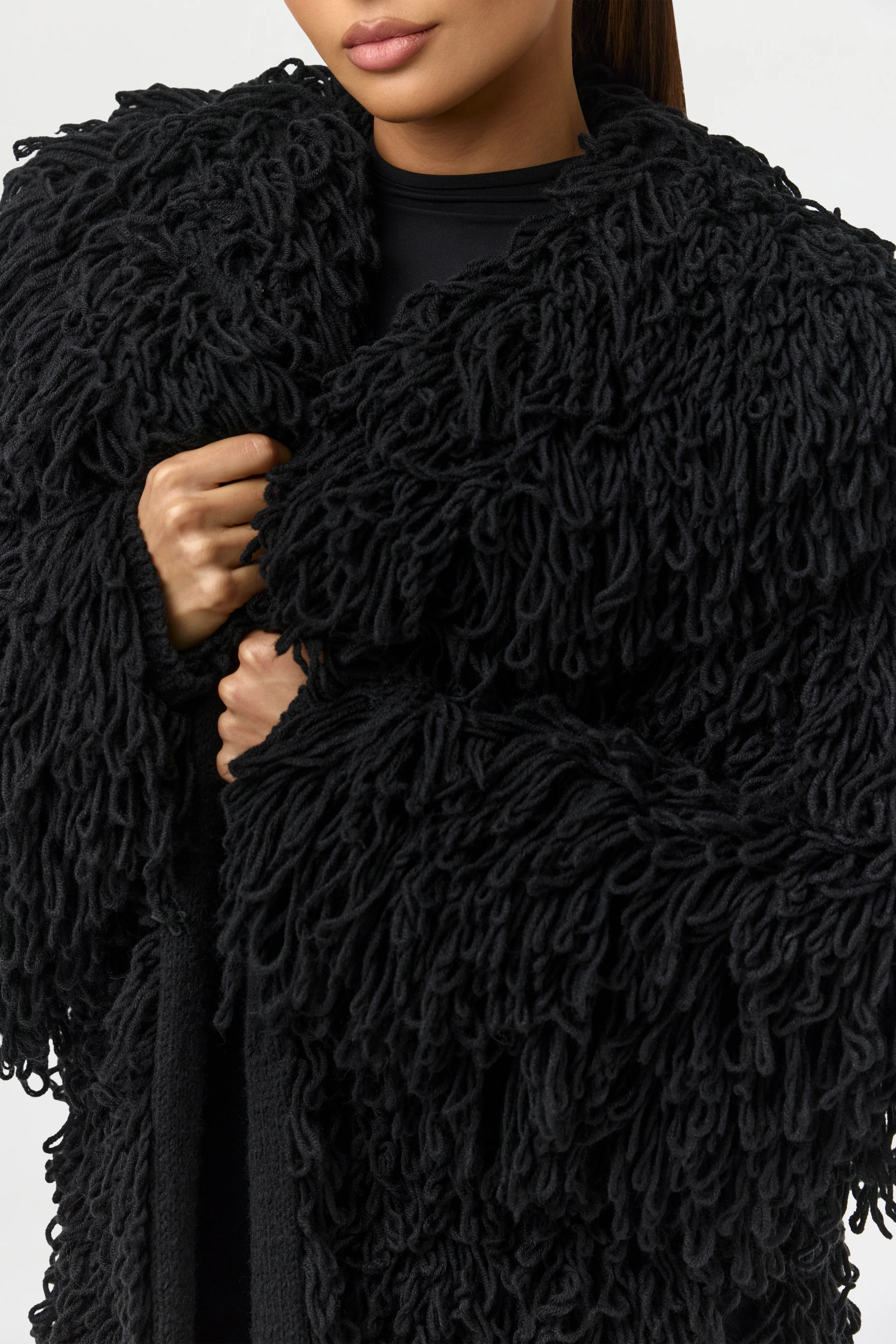 Knit Shaggy Loop Coat - Image 3
