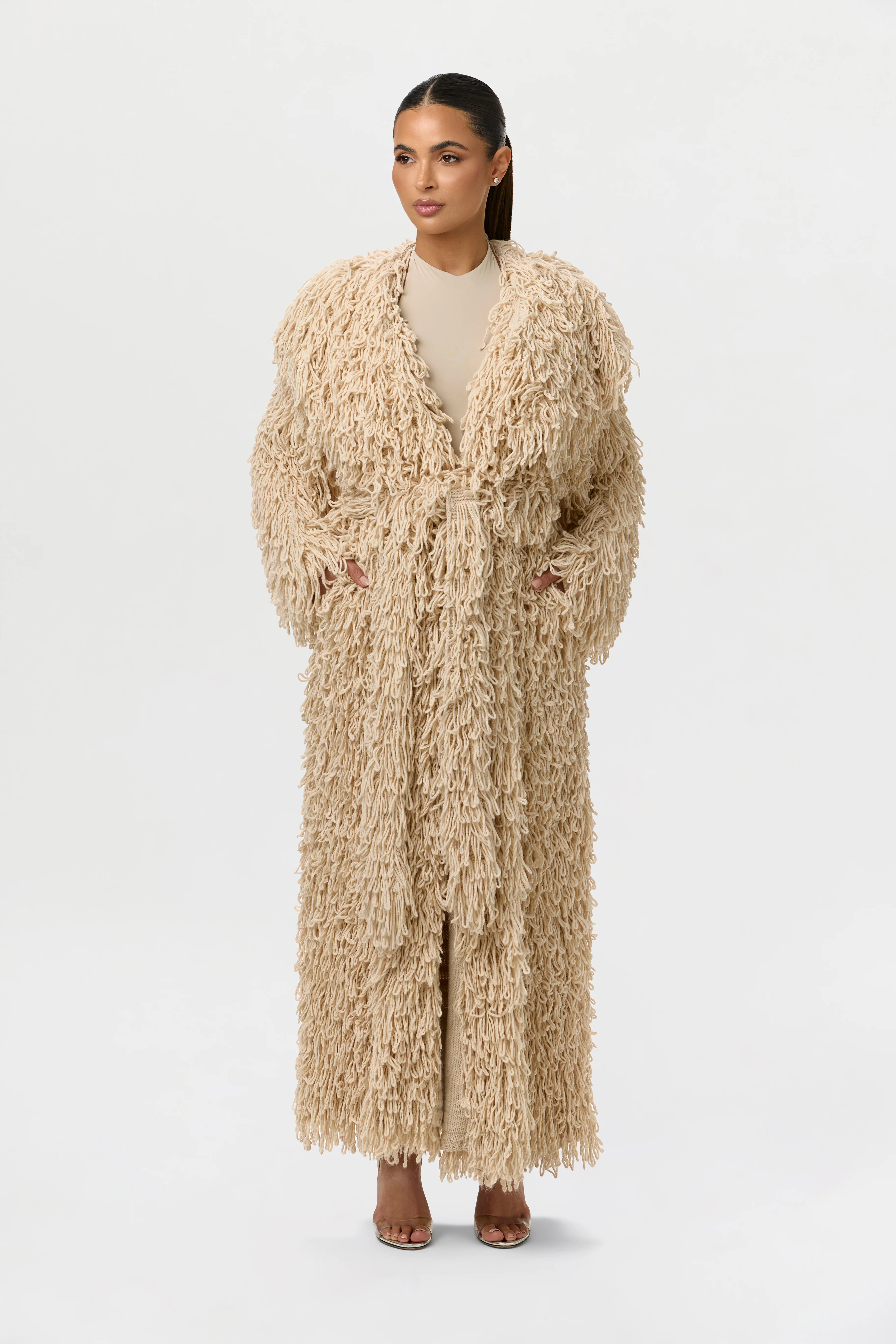 Knit Shaggy Loop Coat - Image 8