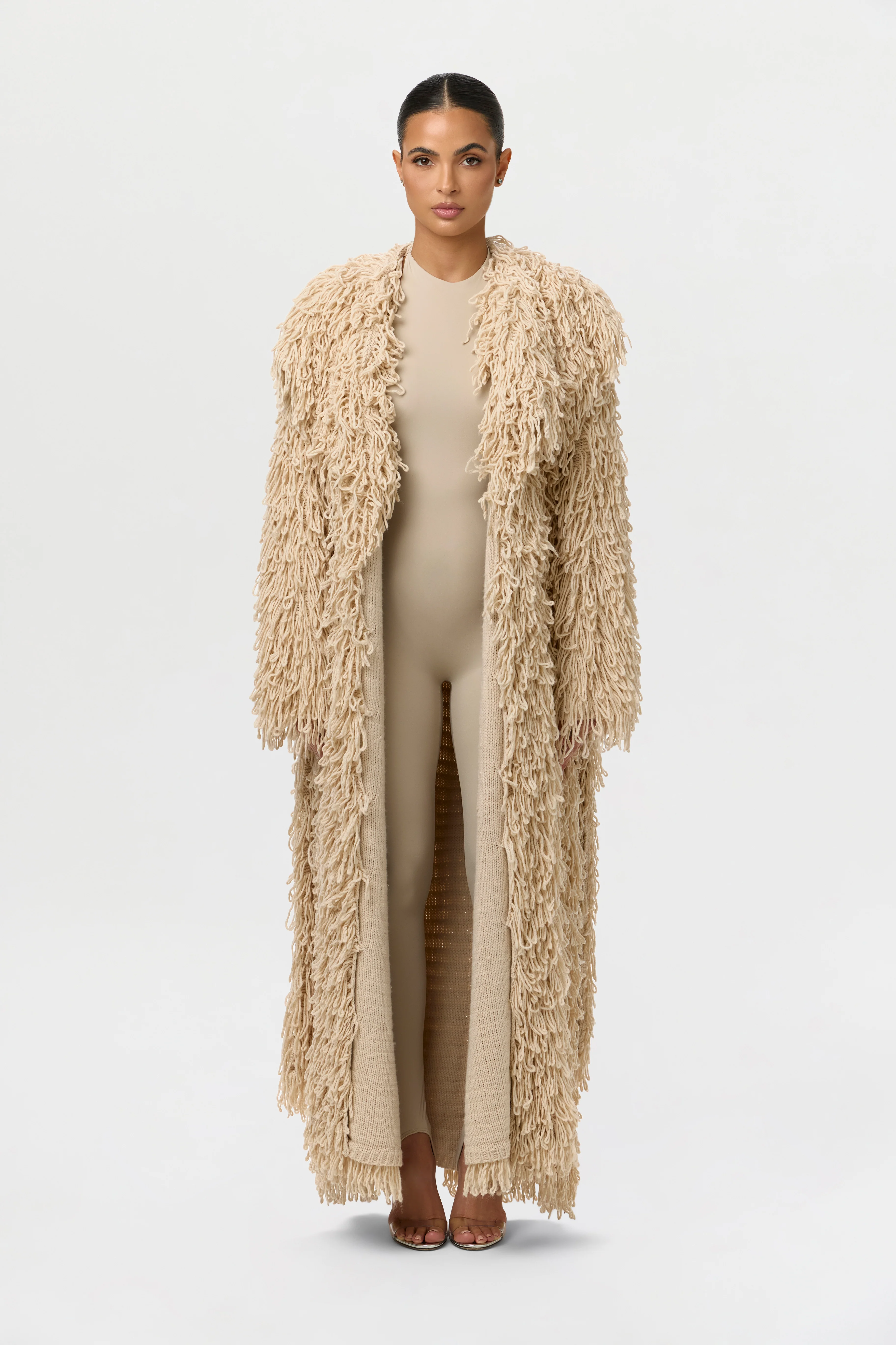 Knit Shaggy Loop Coat - Image 9