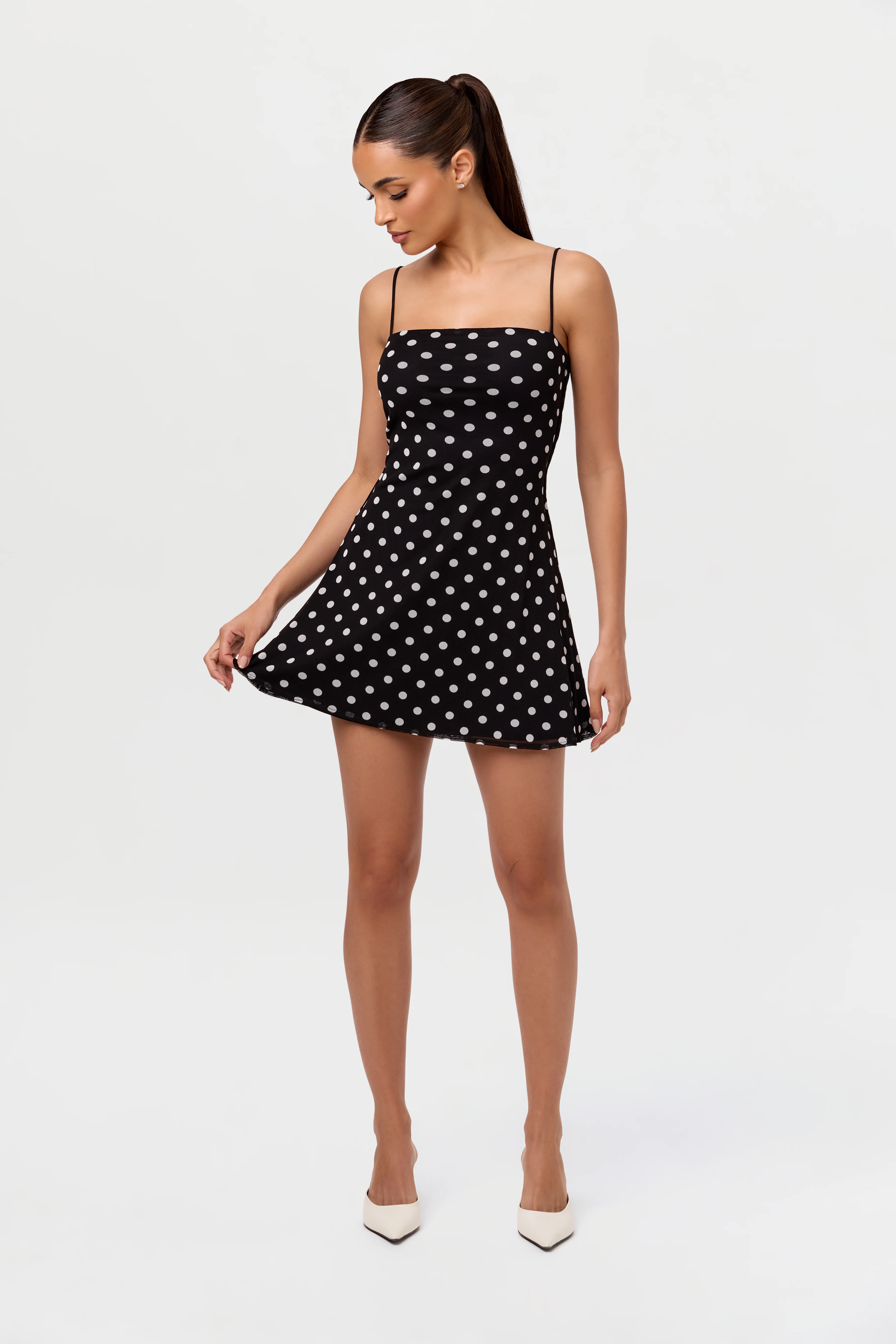 Polka Dot A-Line Mini Dress - Image 3