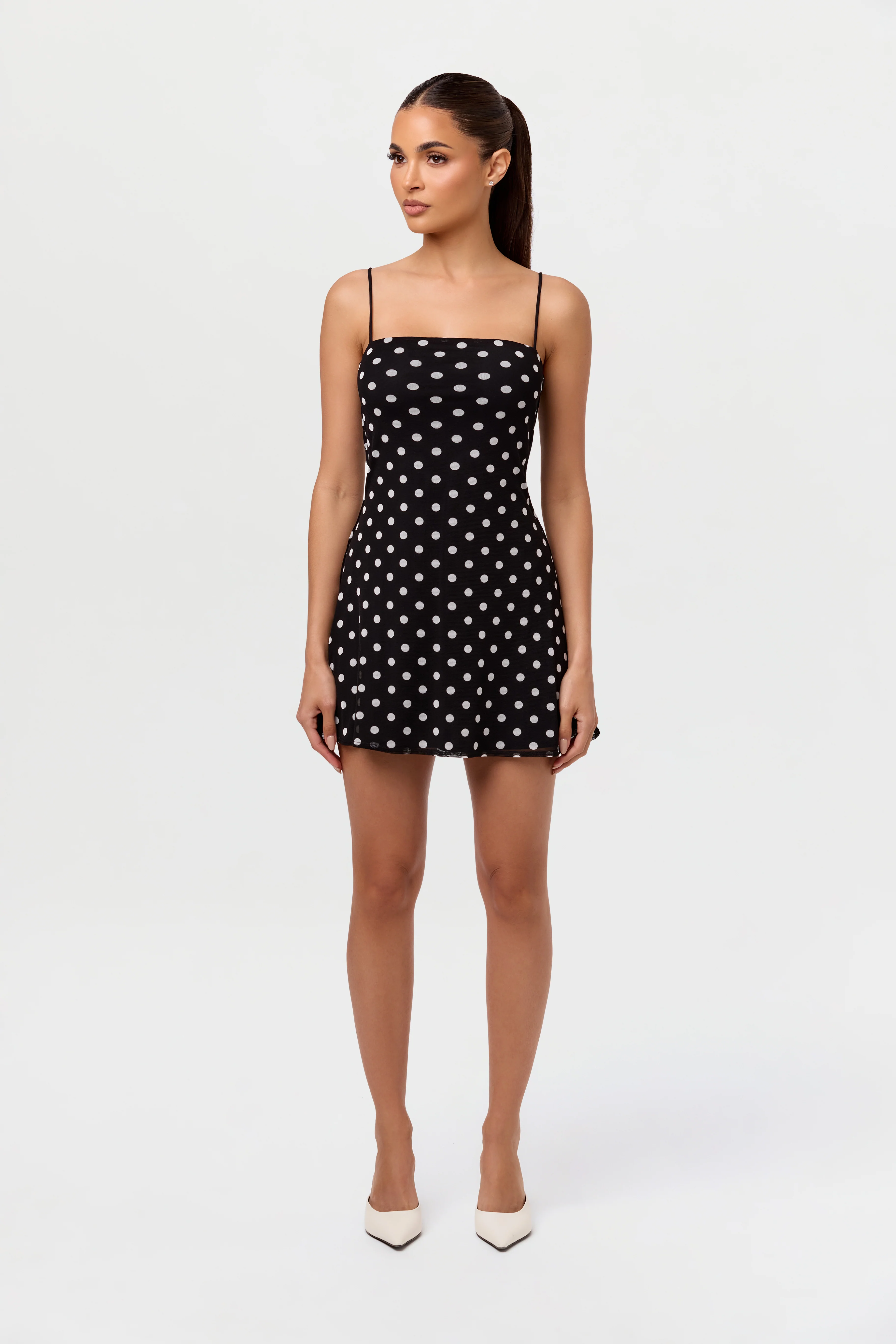 Polka Dot A-Line Mini Dress - Image 4