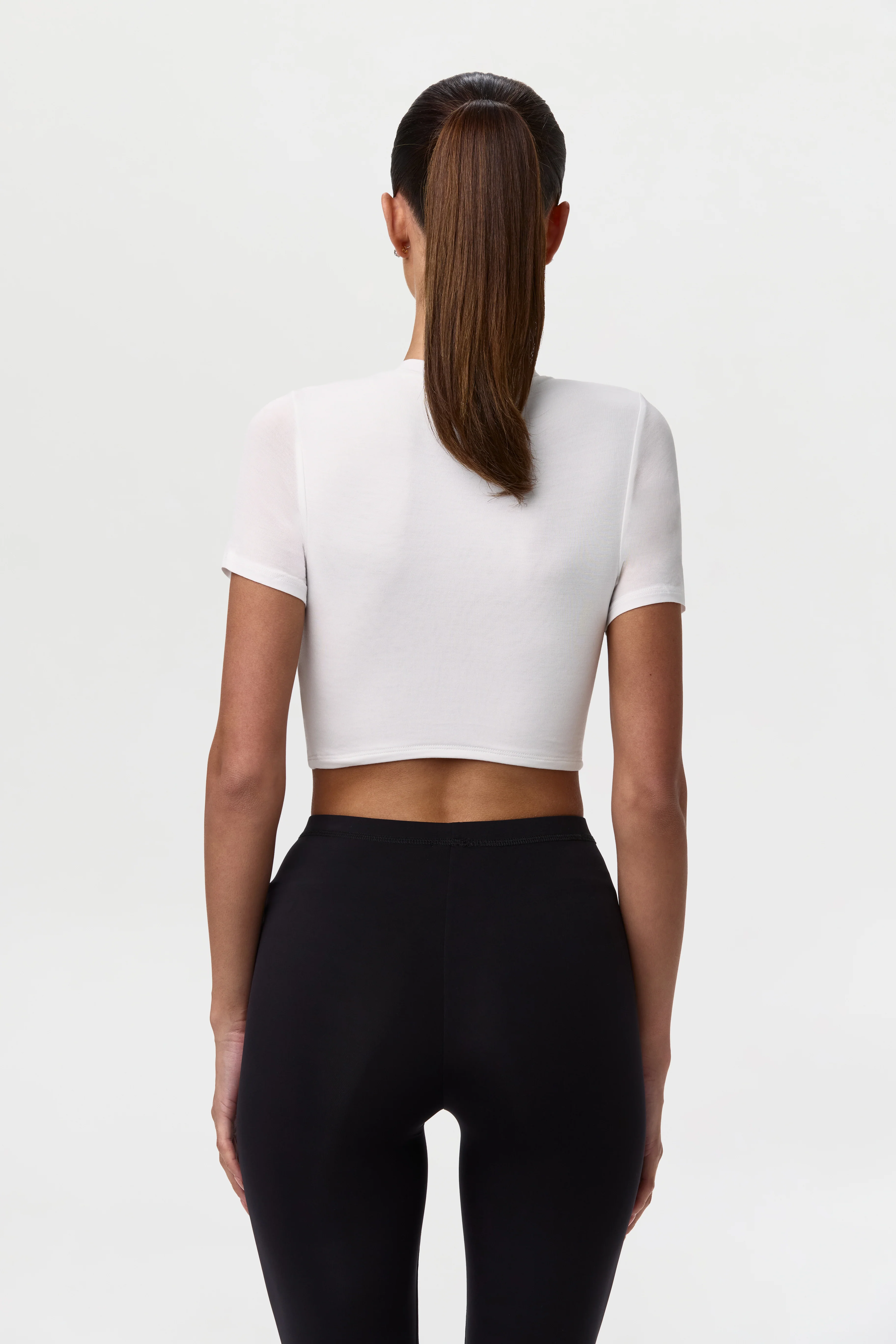 Modal Crew Short Sleeve Crop Top - Image 3