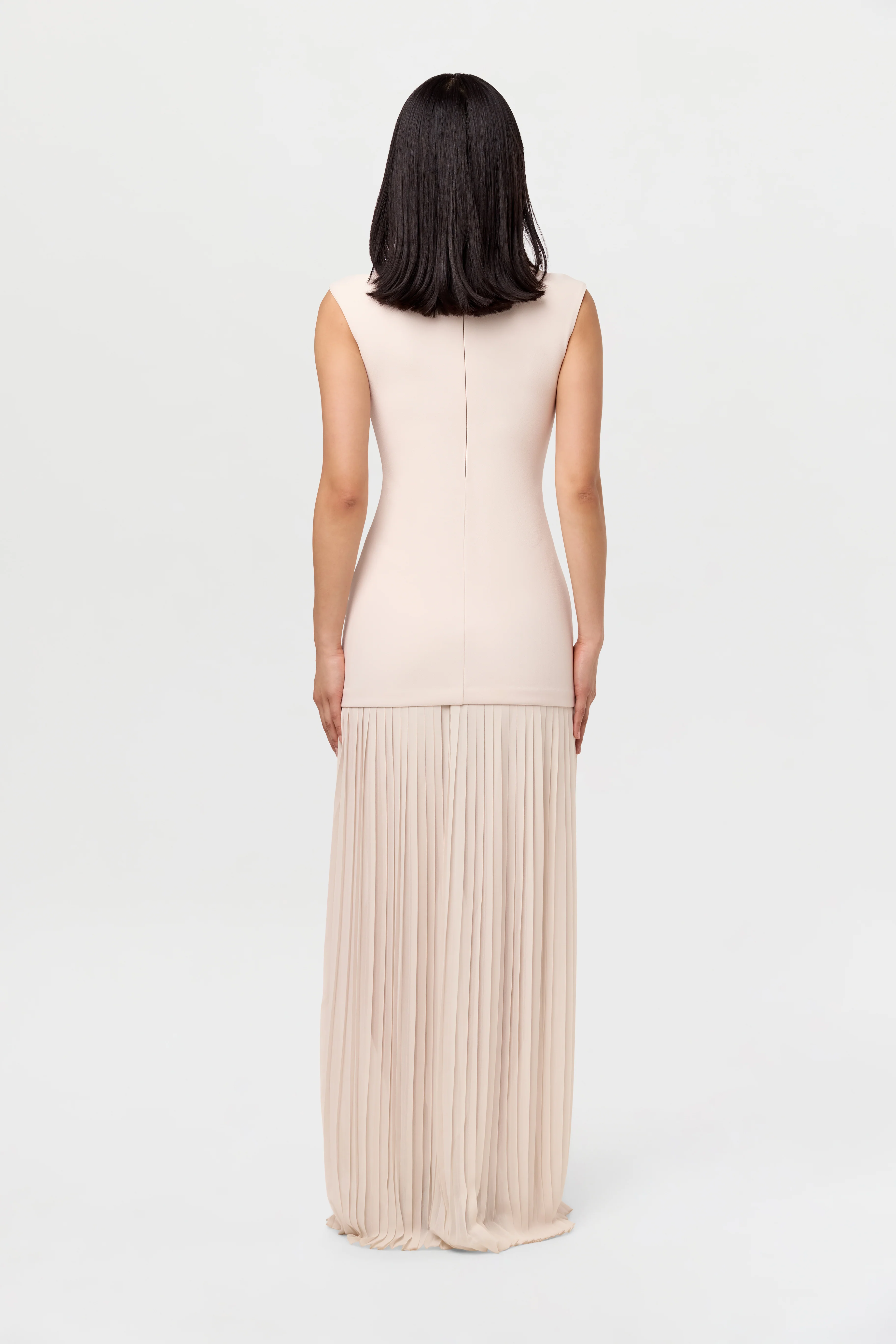 Pleated Sleeveless Maxi Dress - Image 3