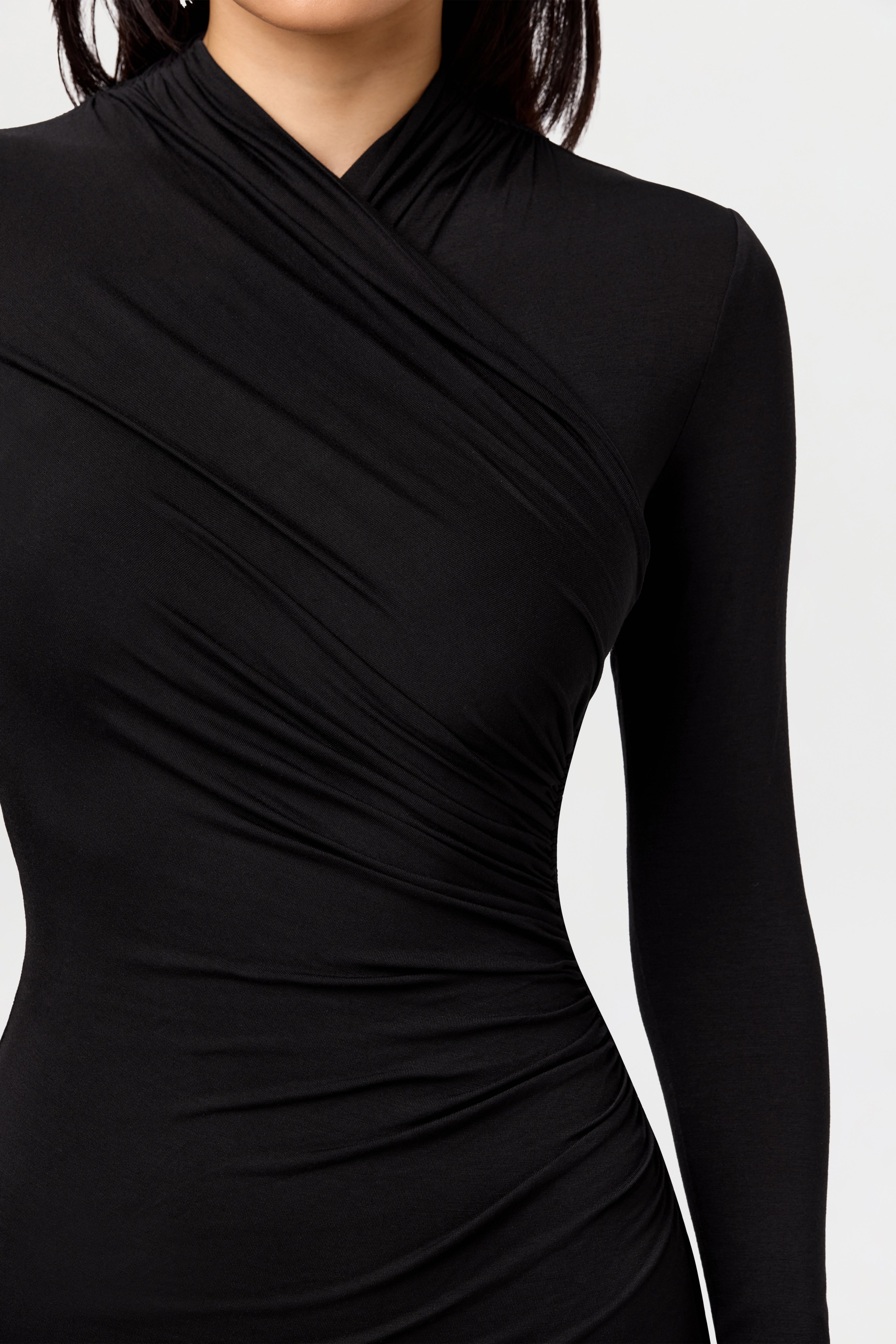 Modal Overlay Ruched Maxi Dress - Image 4