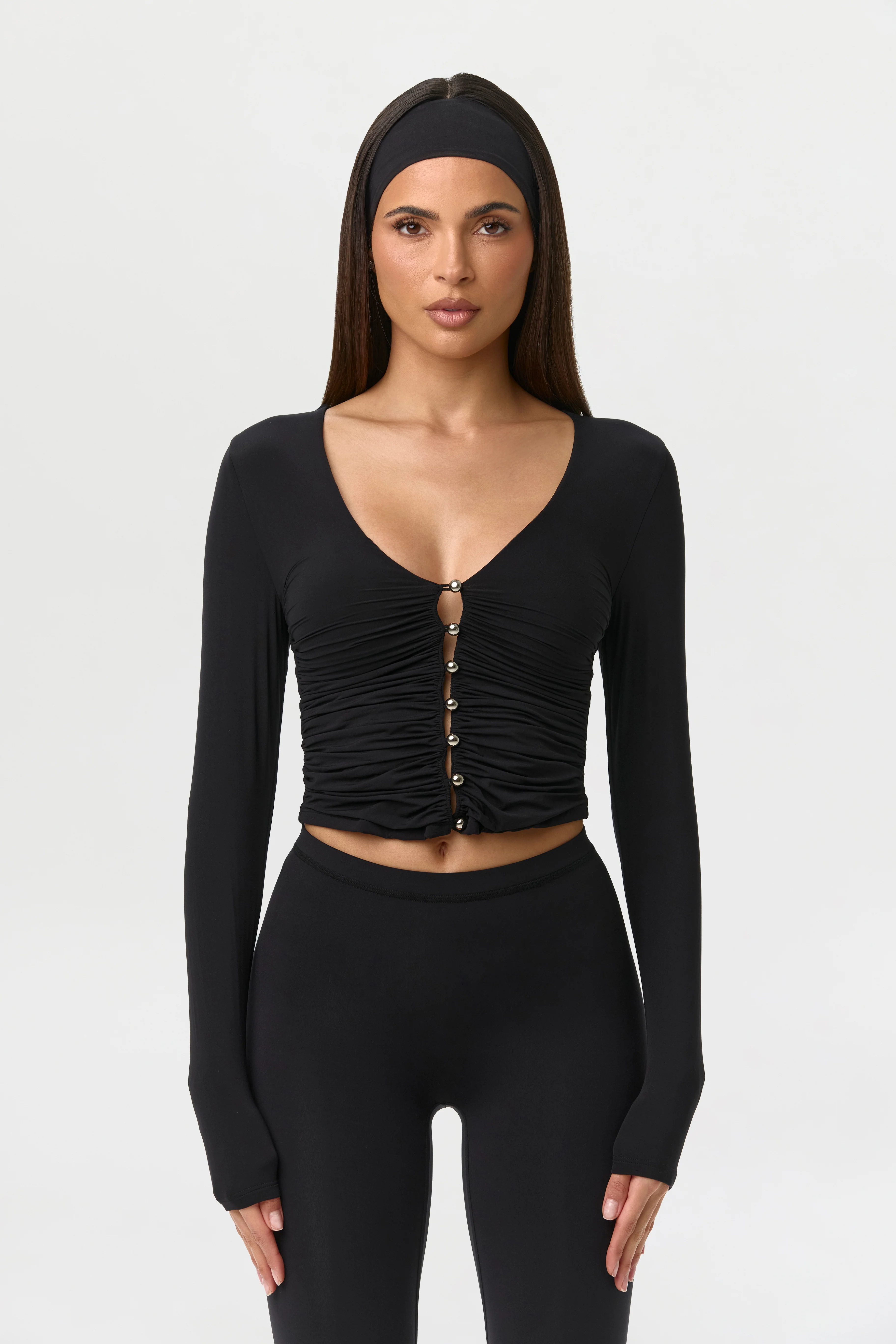 Naked Shirred Button Up Top - Image 5
