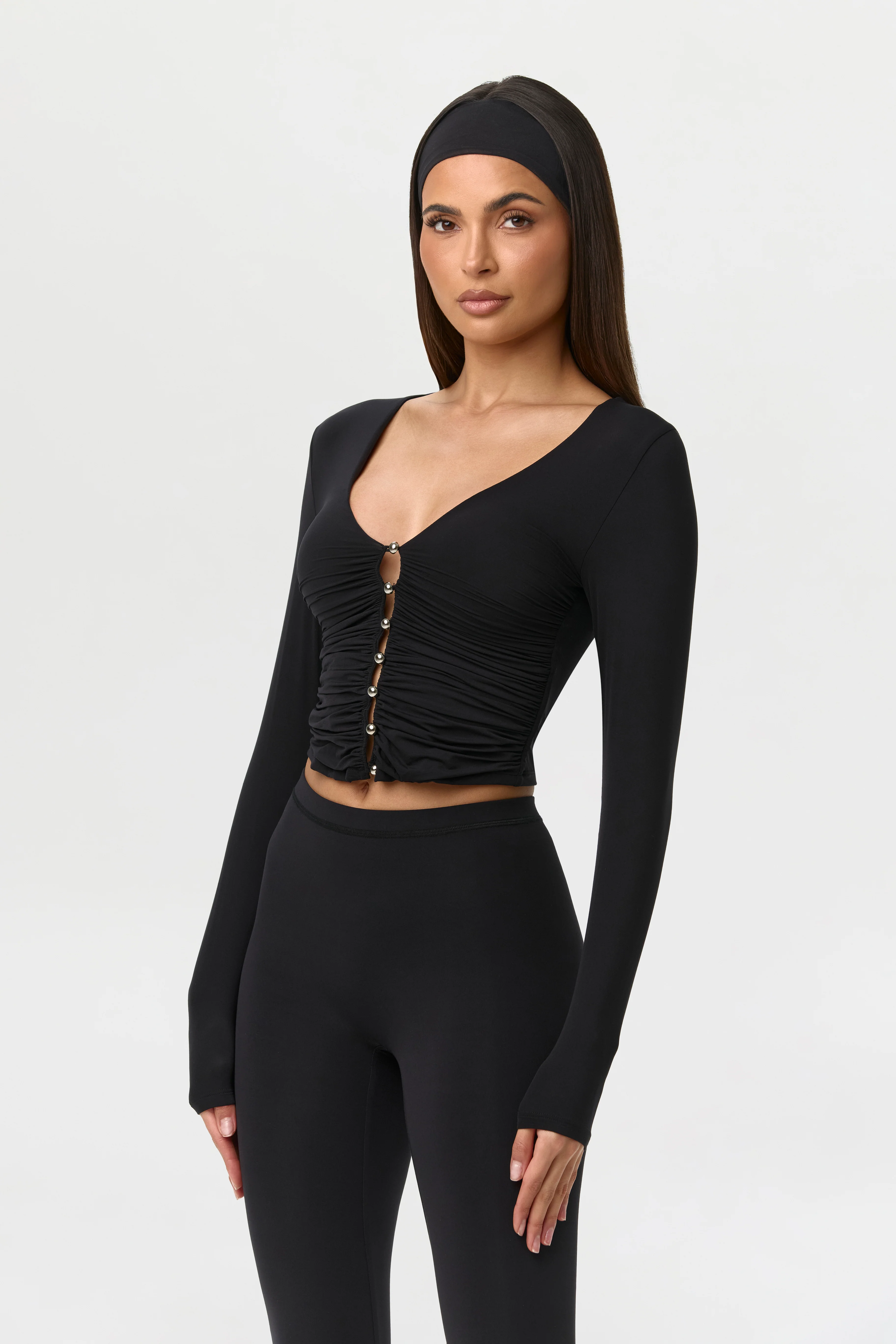 Naked Shirred Button Up Top - Image 8